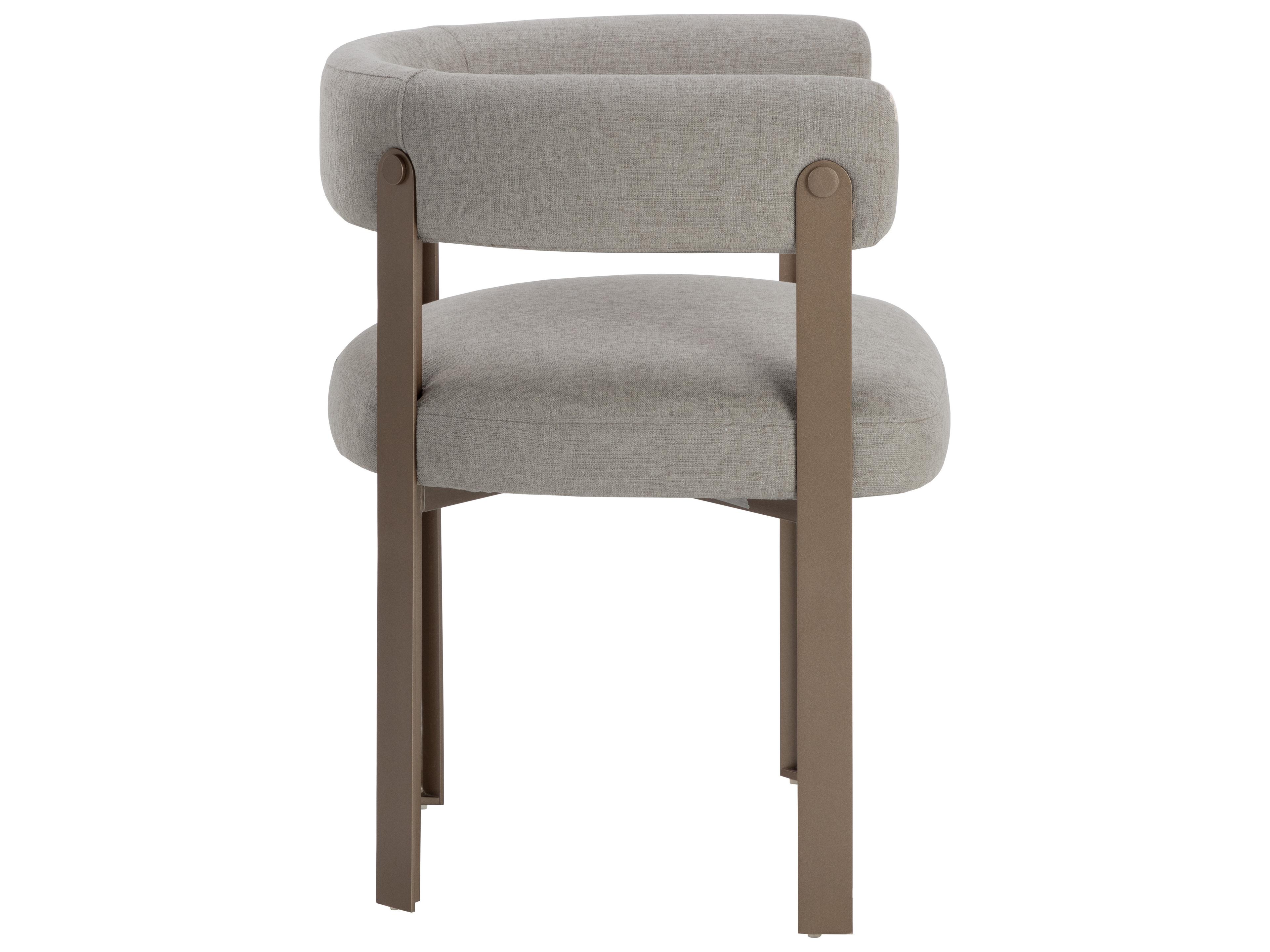 Sunpan Mae Gray Upholstered Arm Dining Chair