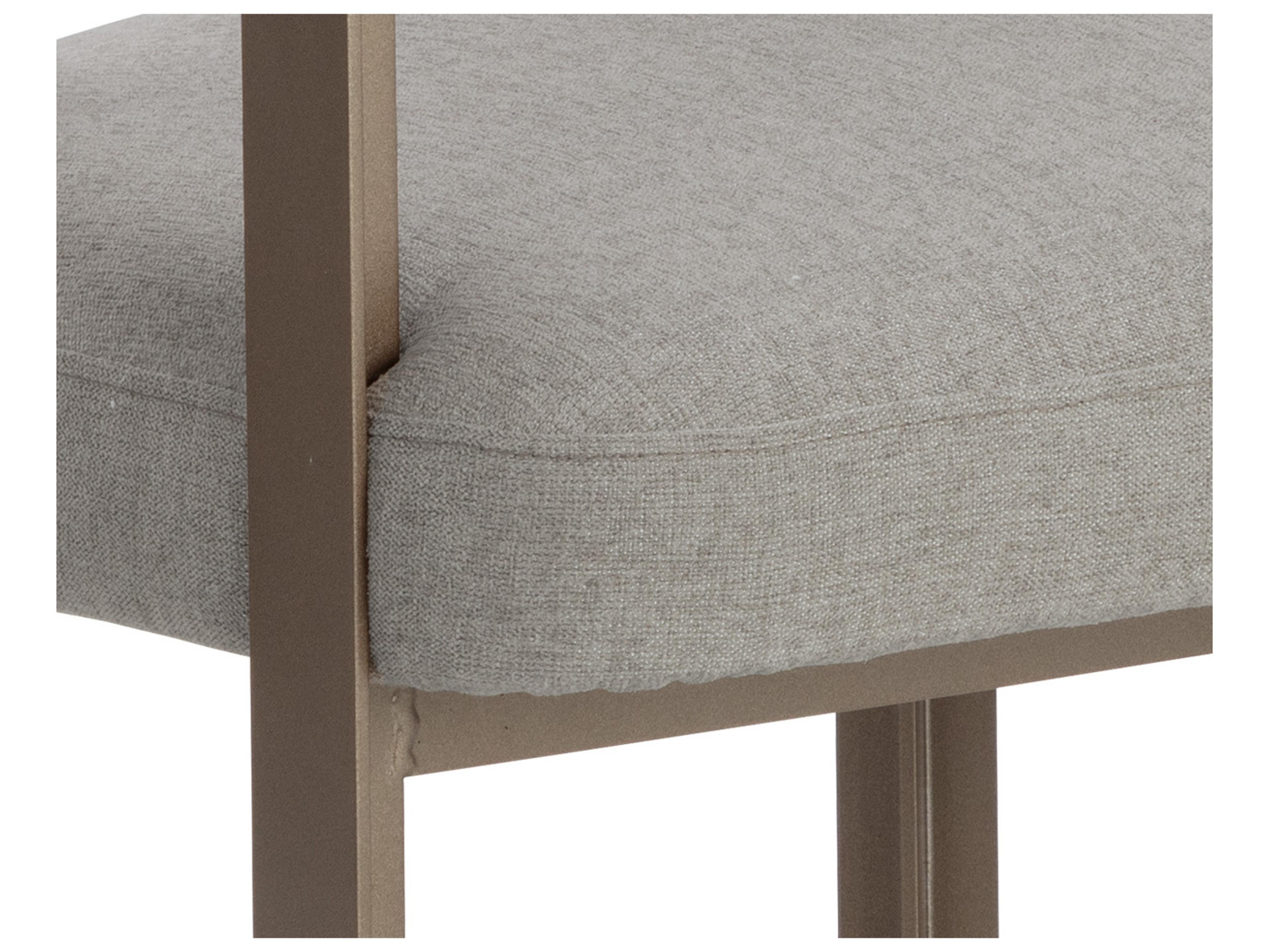 Sunpan Mae Gray Upholstered Arm Dining Chair