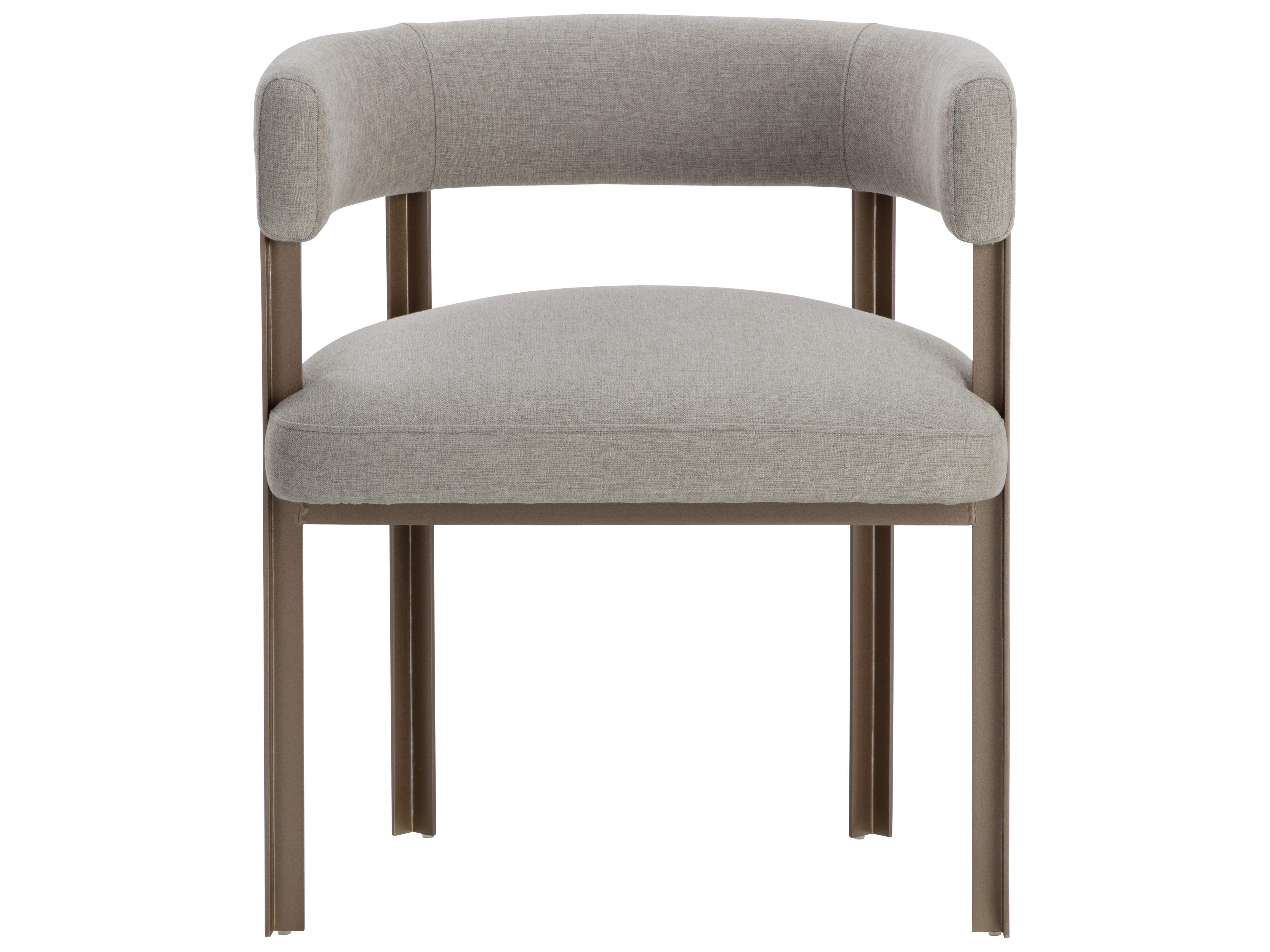 Sunpan Mae Gray Upholstered Arm Dining Chair
