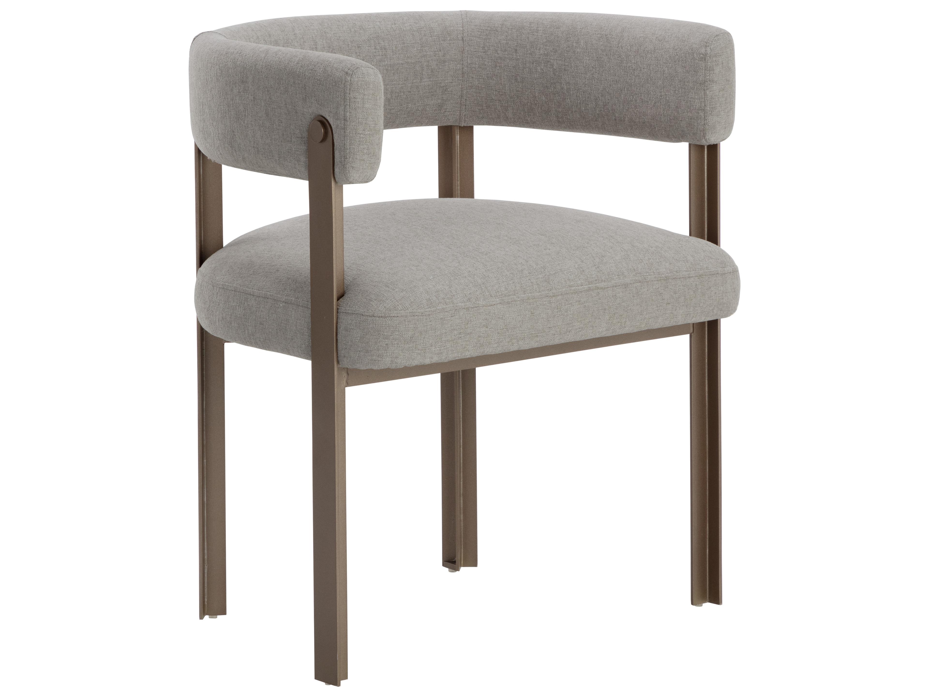 Mae Gray Upholstered Arm Dining Chair