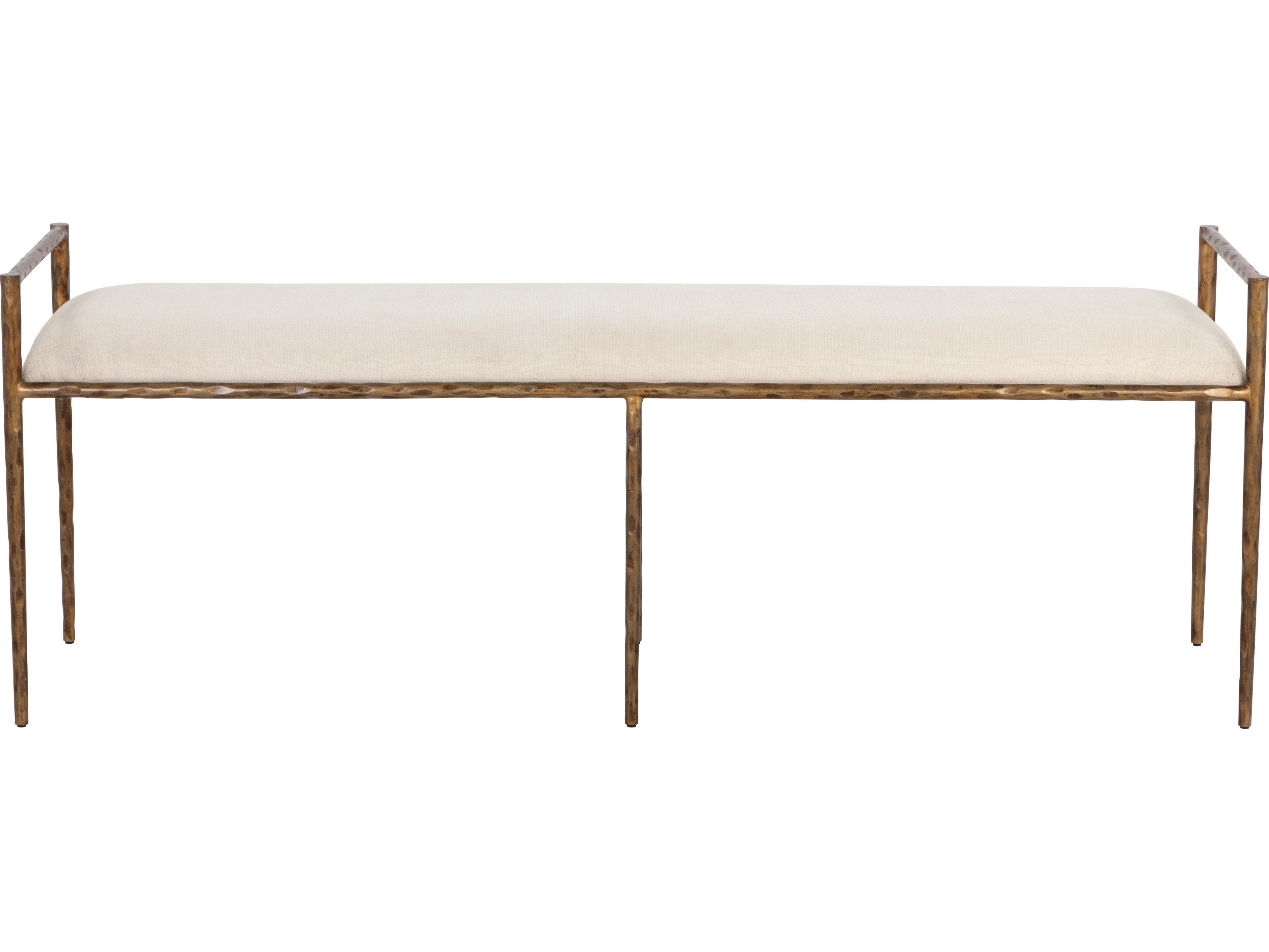 Sunpan Esai Zenith Alabaster White Upholstered Accent Bench