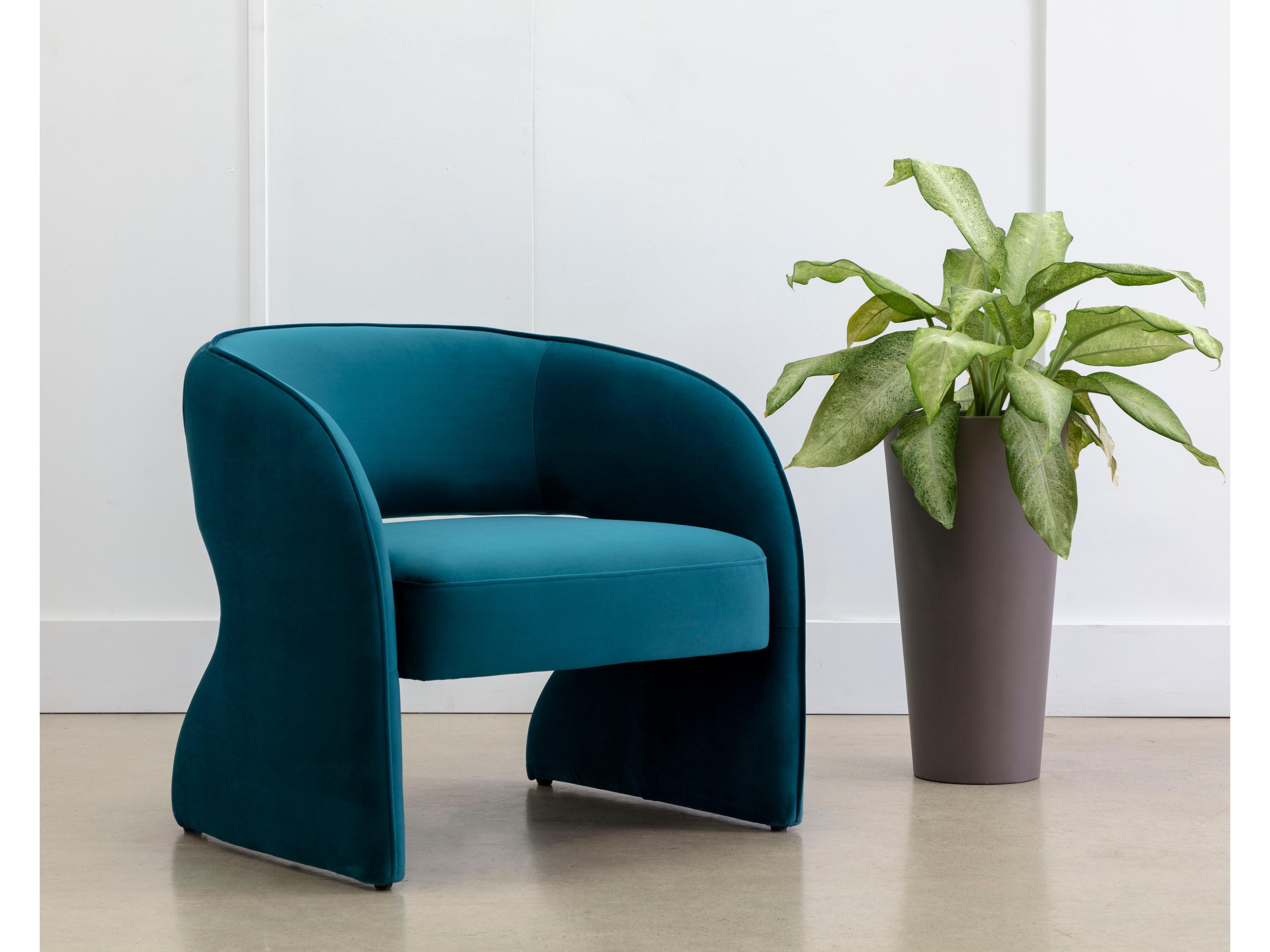 Sunpan Rosalia Blue Fabric Accent Chair