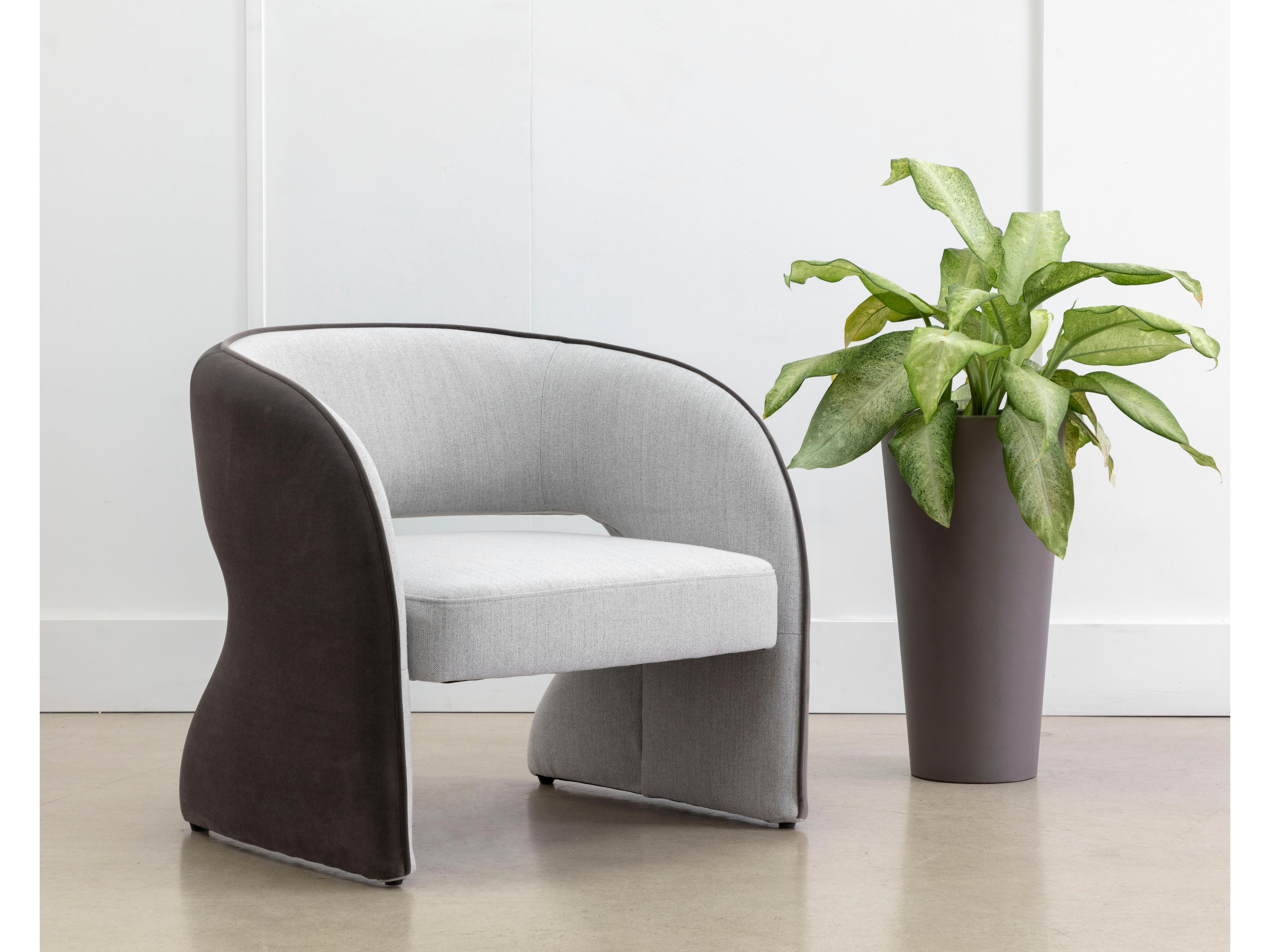 Sunpan Rosalia Gray Fabric Accent Chair