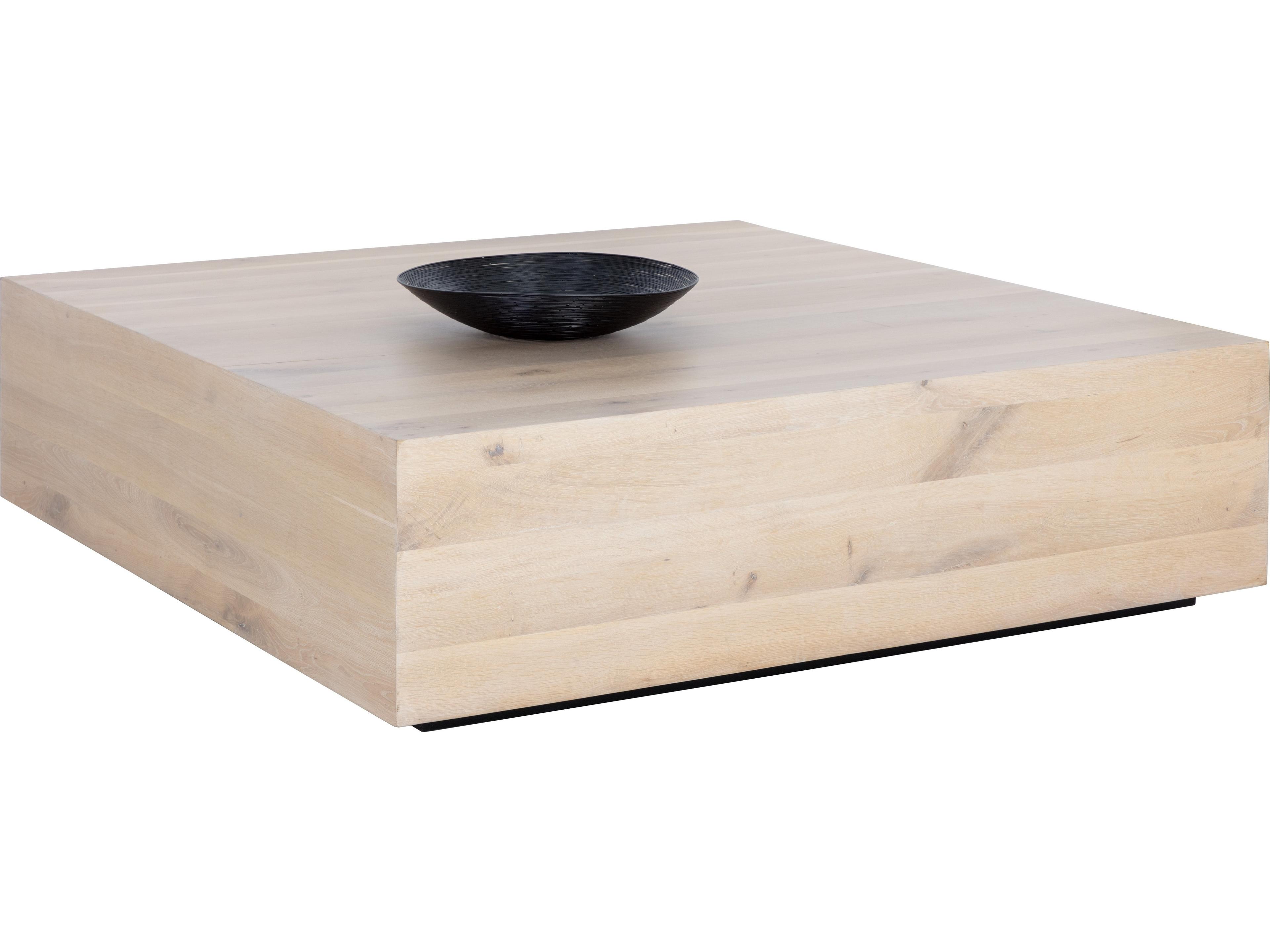 Frezco Square Wood Light Oak Coffee Table