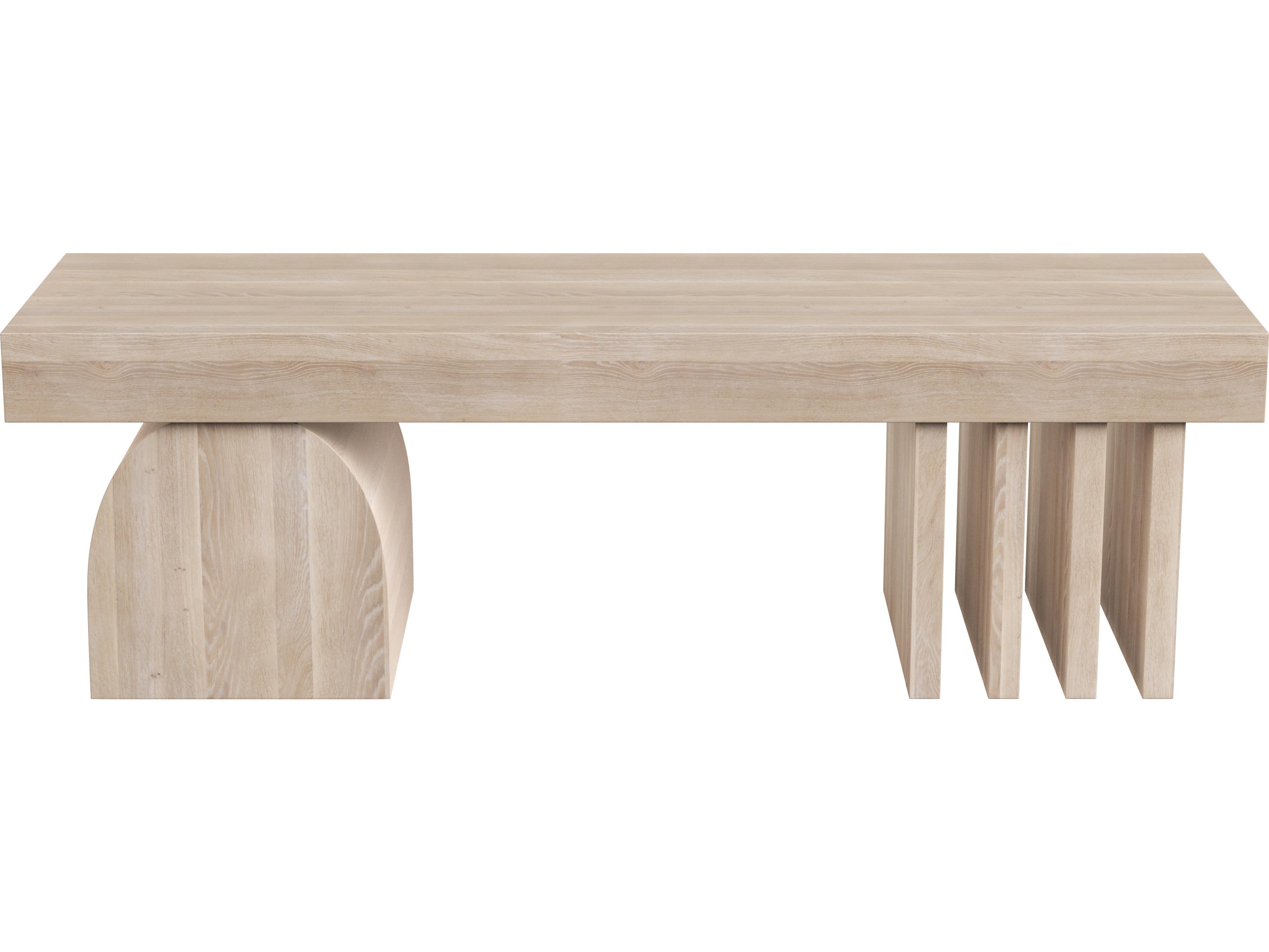 Sunpan Cadence Light Wash Oak Accent Bench