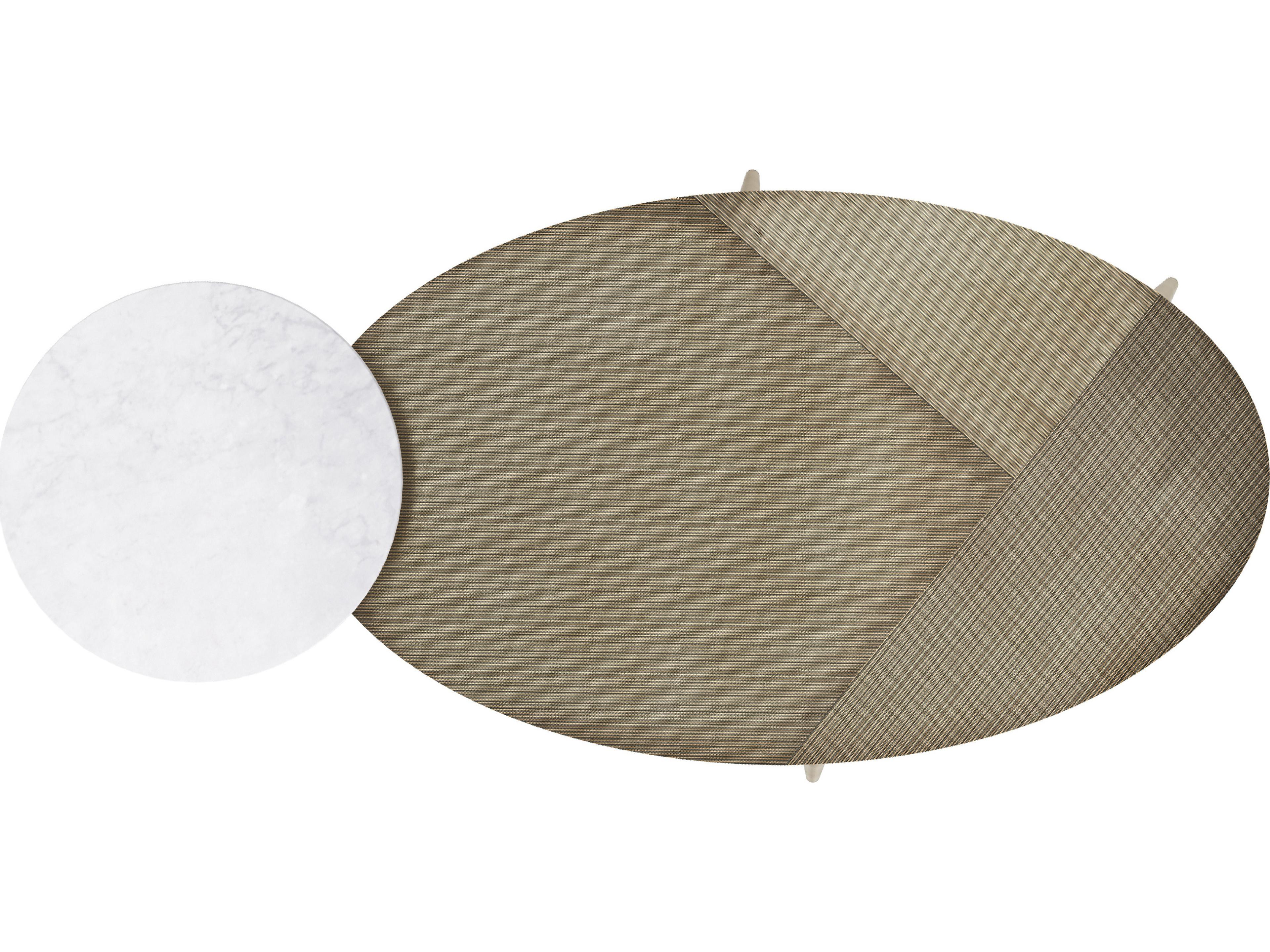 Sunpan Tuner Round Marble White Antique Brass Coffee Table