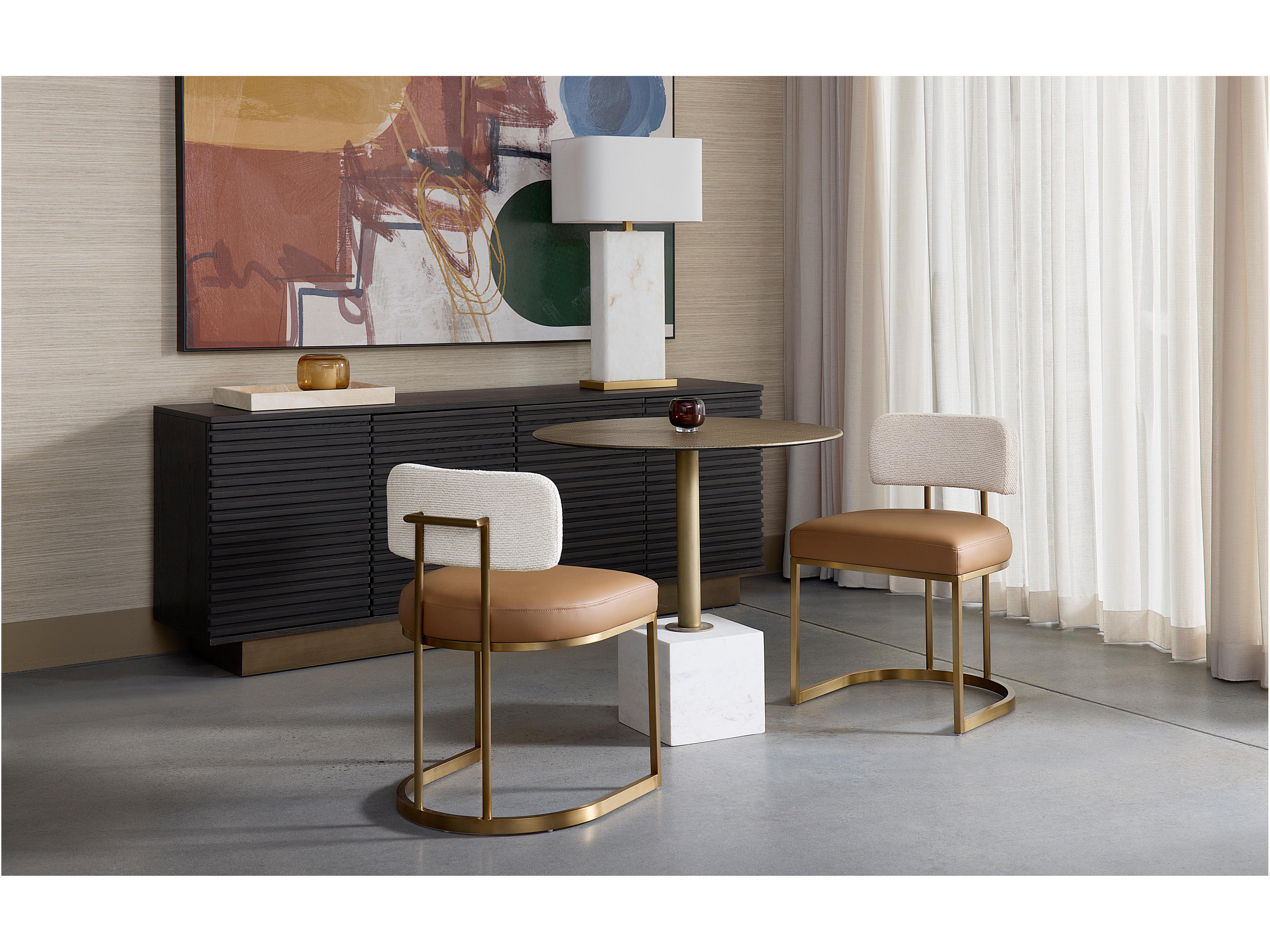 Sunpan Kata Round Metal Gold Dining Table