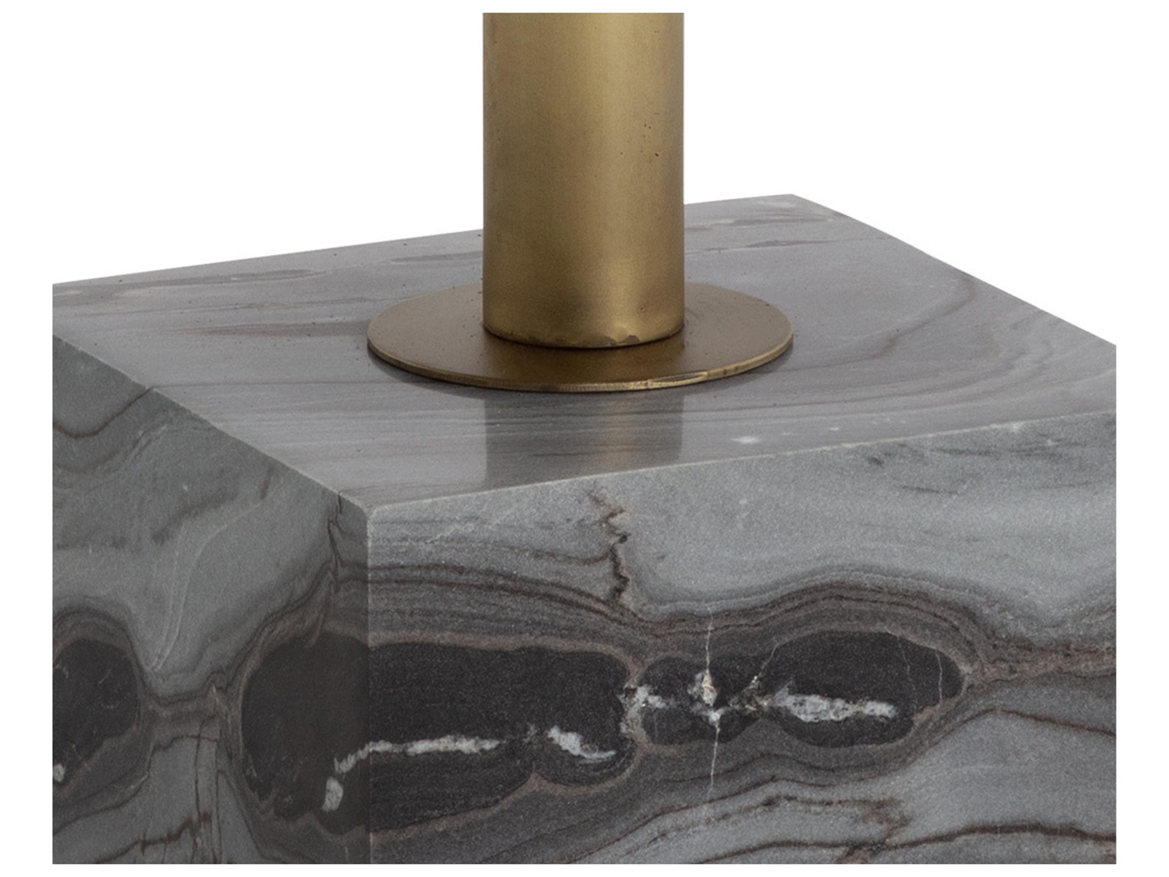 Sunpan Kata Grey Marble Round Metal Bar Table