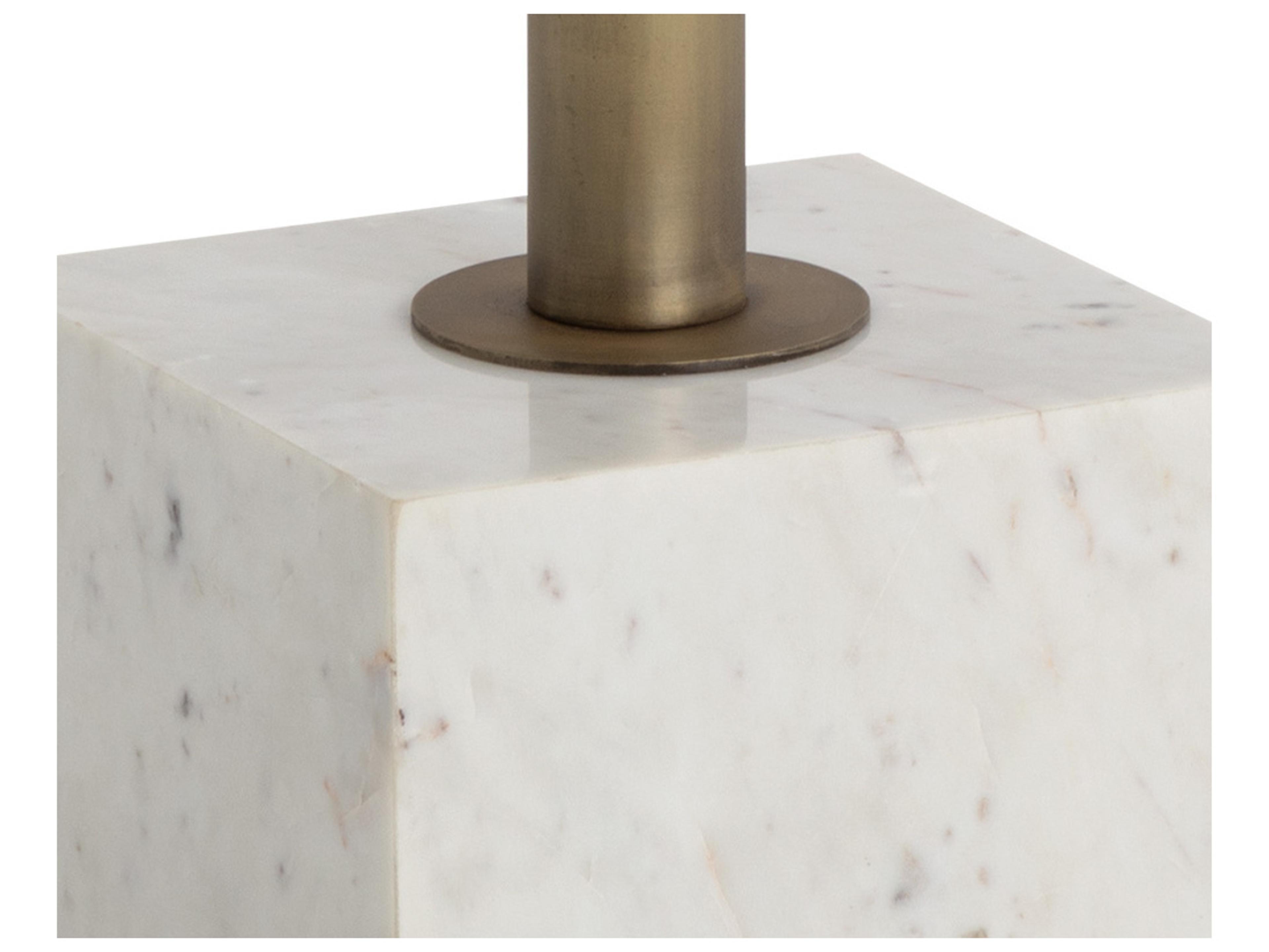 Sunpan Kata White Marble Round Metal Bar Table