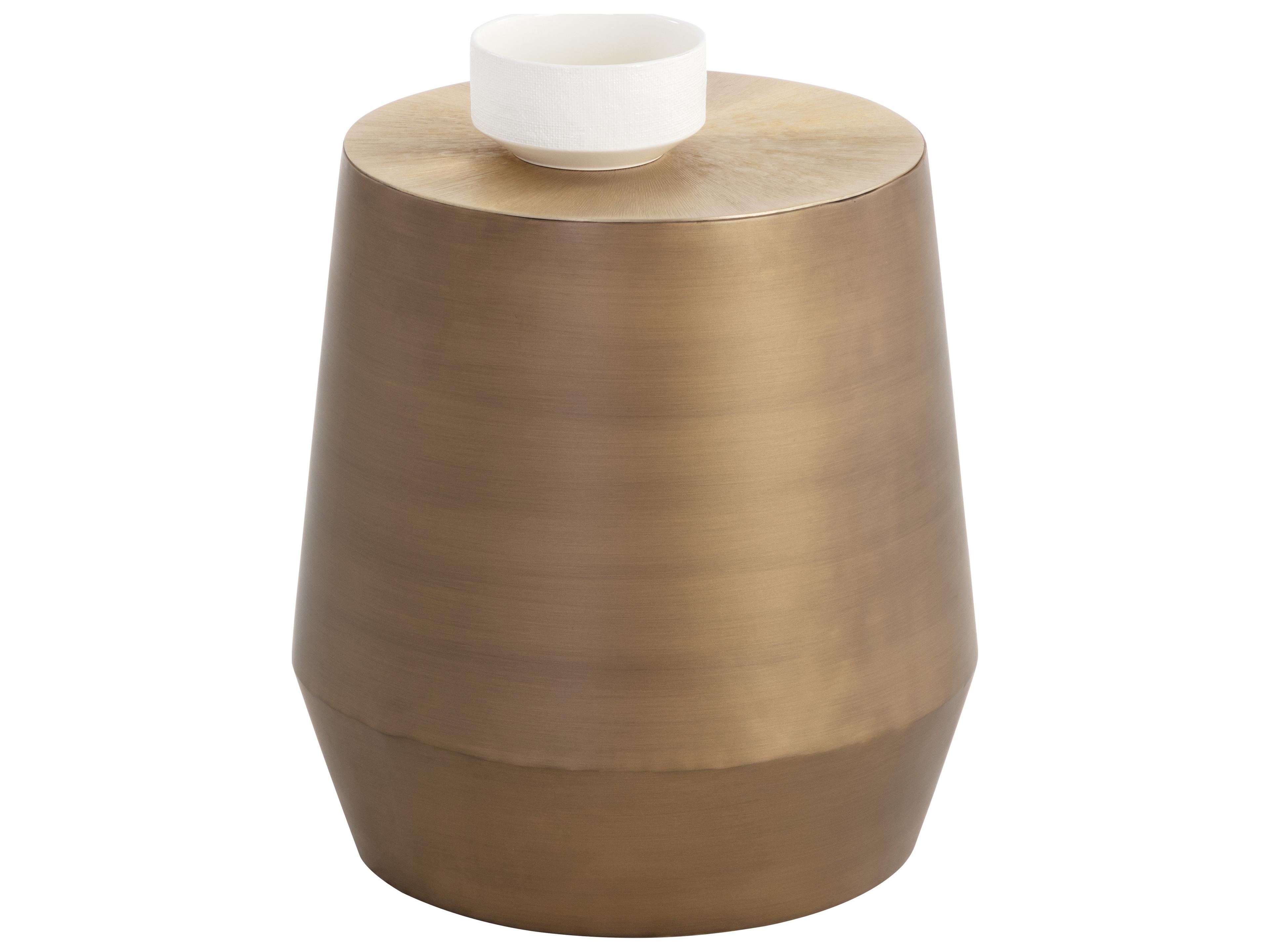 Creed Side Table Hand-Hammered Antique Gold