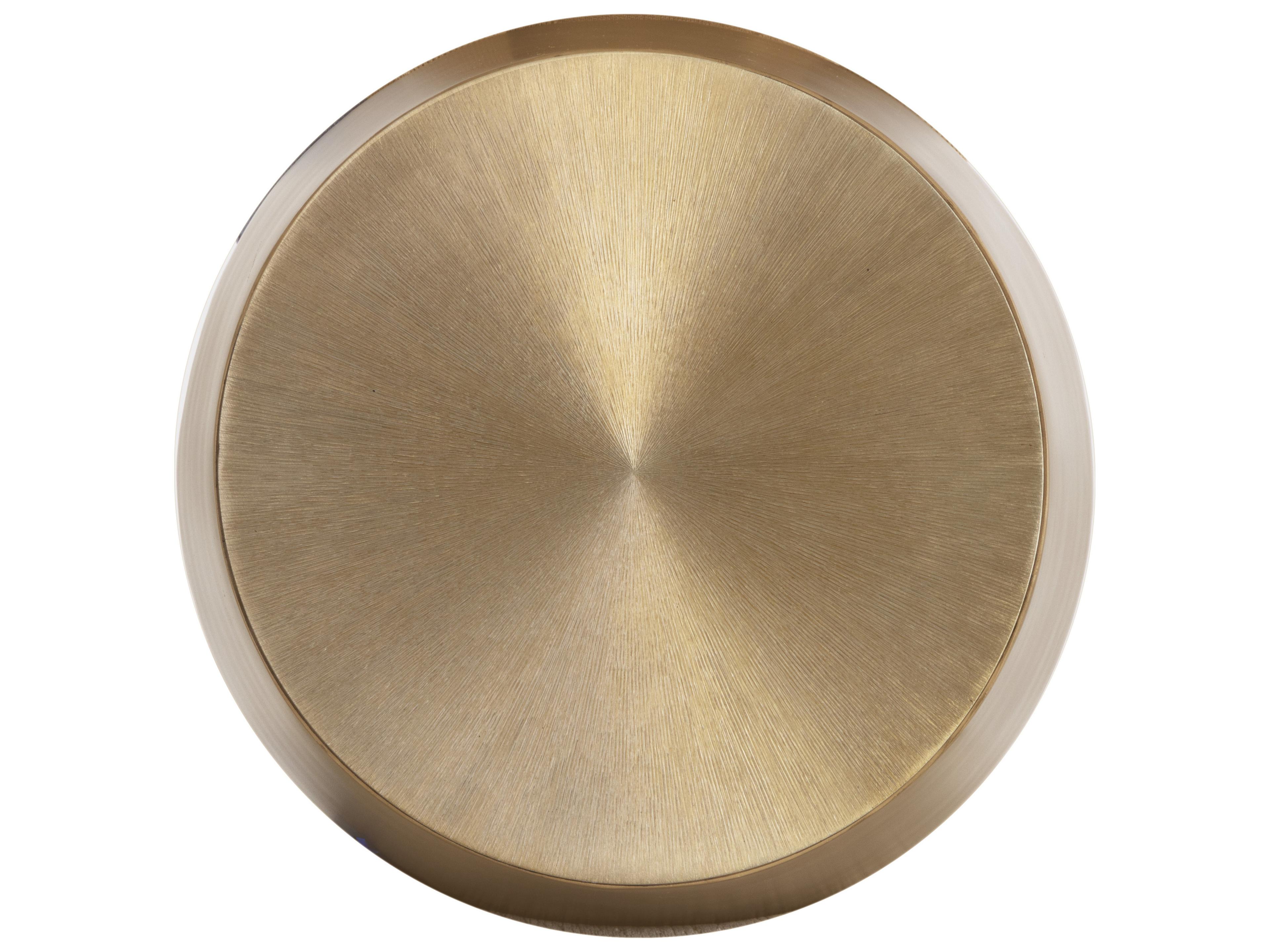 Sunpan Creed Round Metal Antique Gold End Table