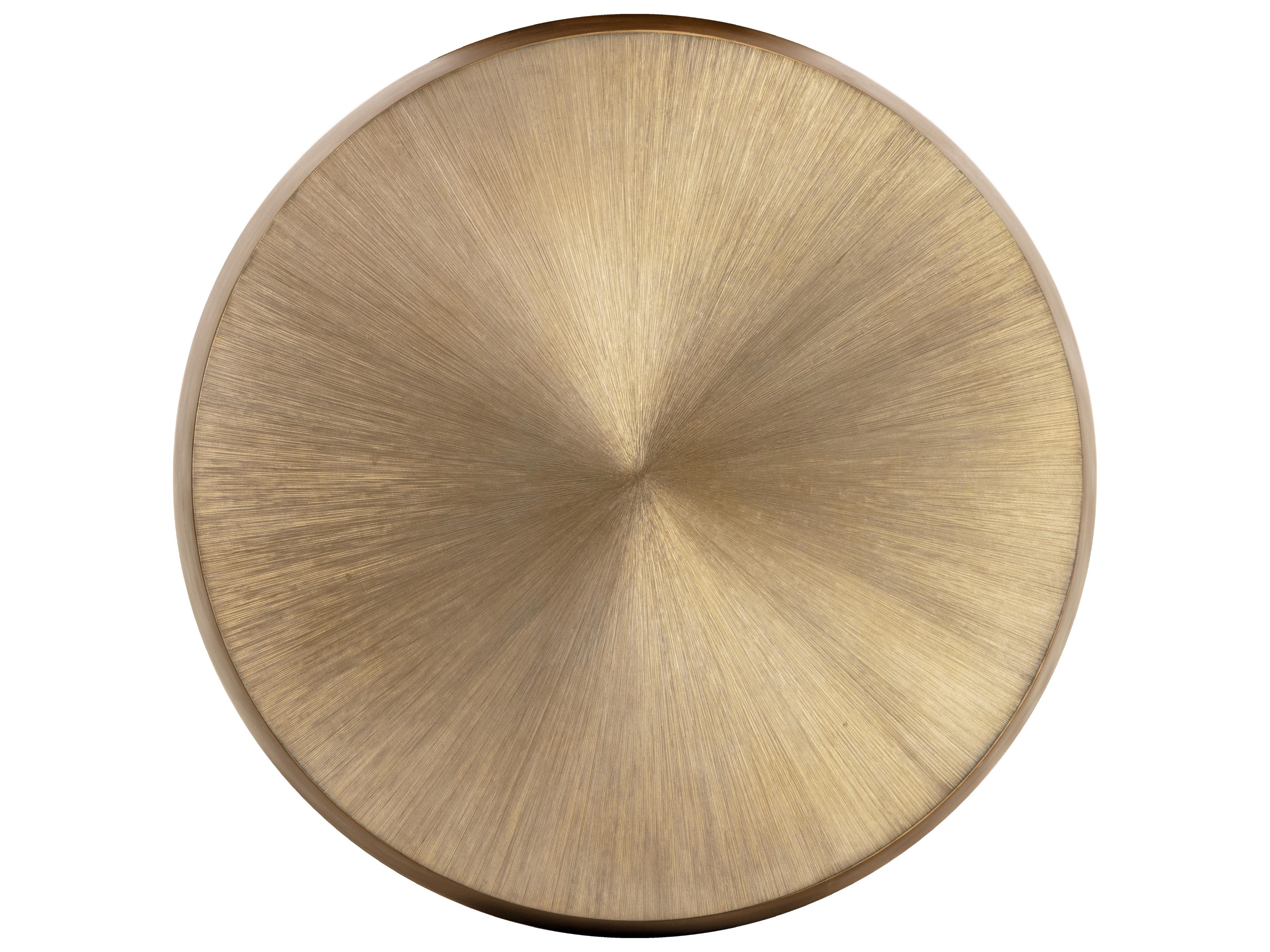 Sunpan Creed Round Metal Antique Gold Coffee Table