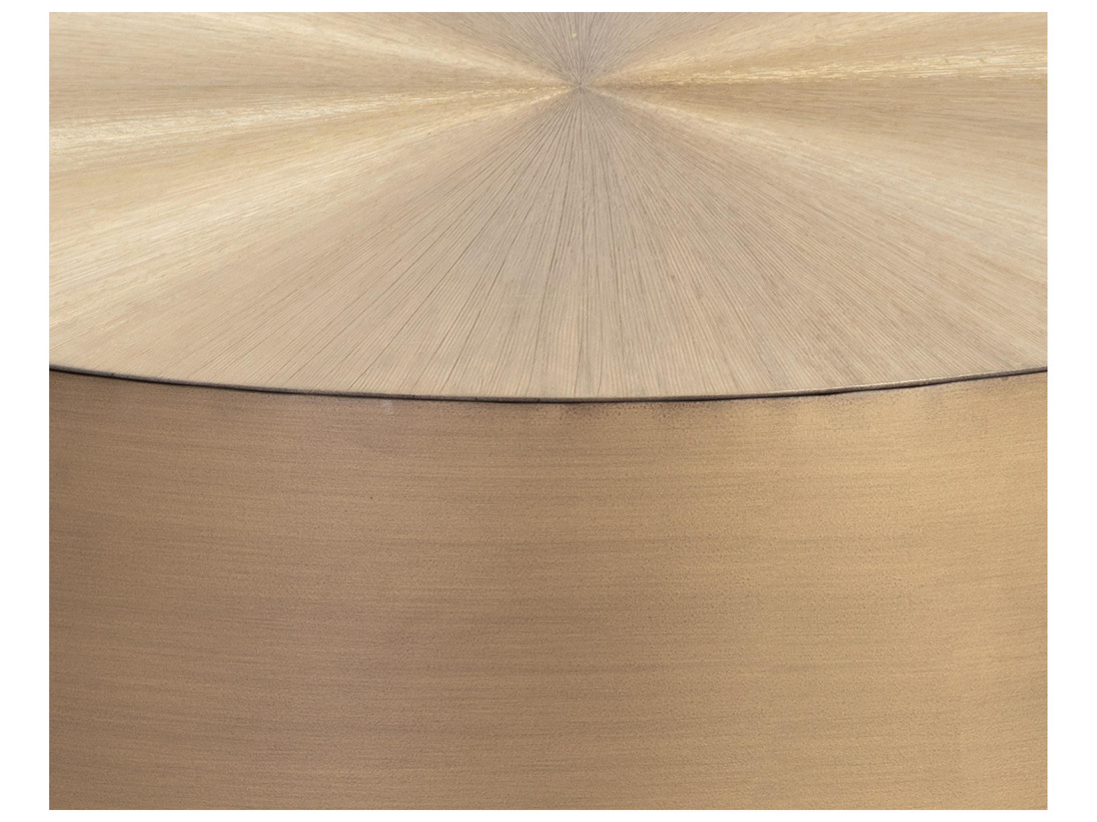 Sunpan Creed Round Metal Antique Gold Coffee Table