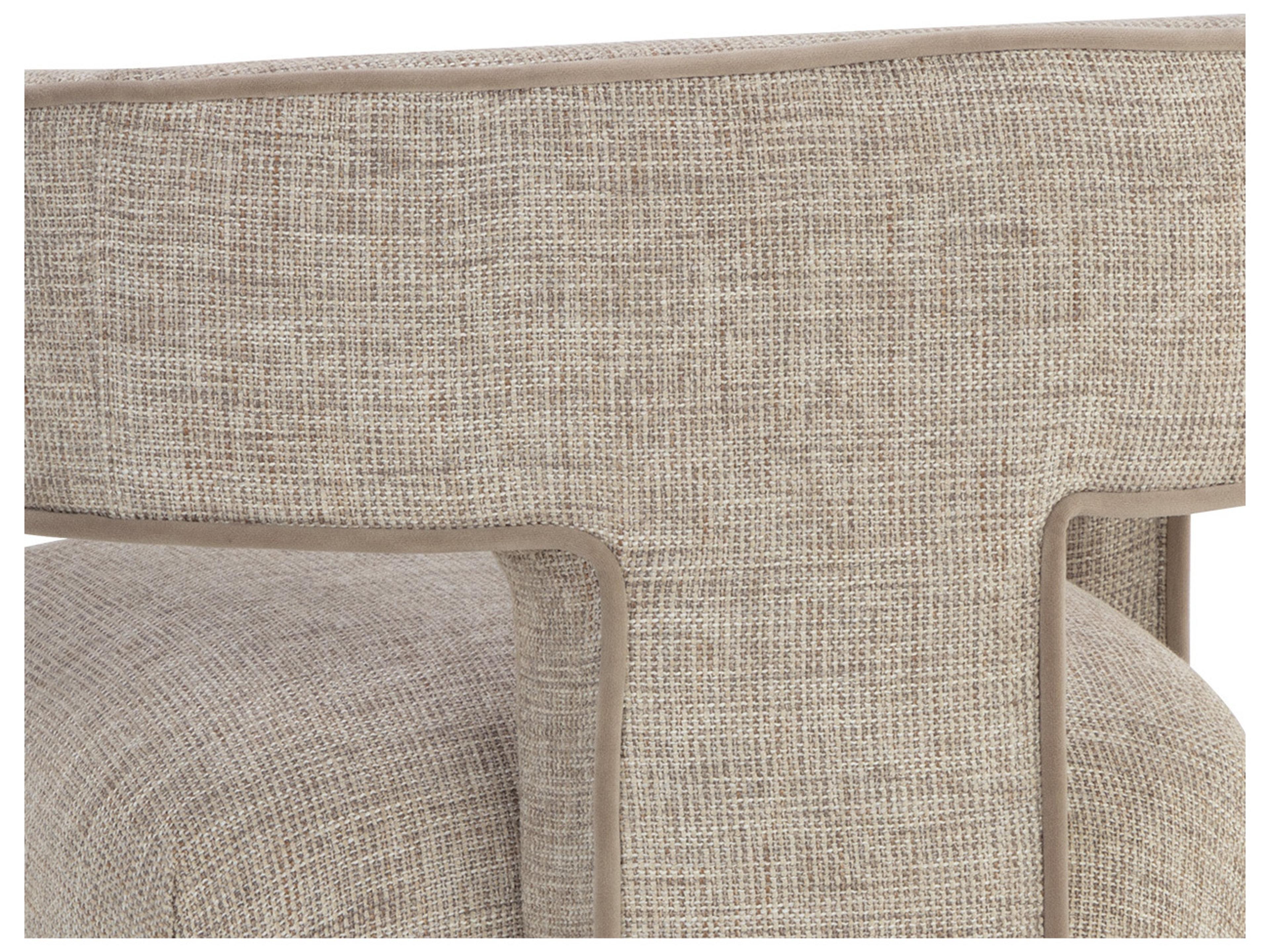 Sunpan Krasner Beige Upholstered Arm Dining Chair