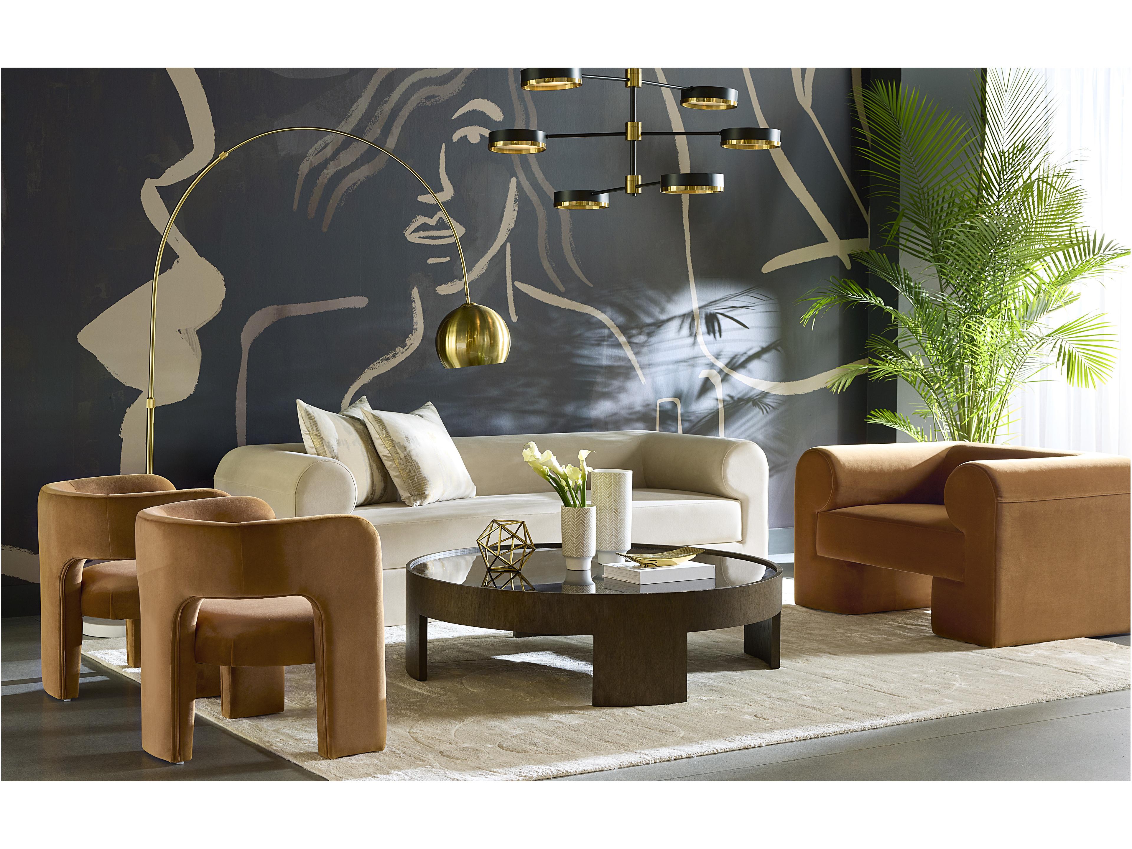 Sunpan Isidore Gold Fabric Accent Chair