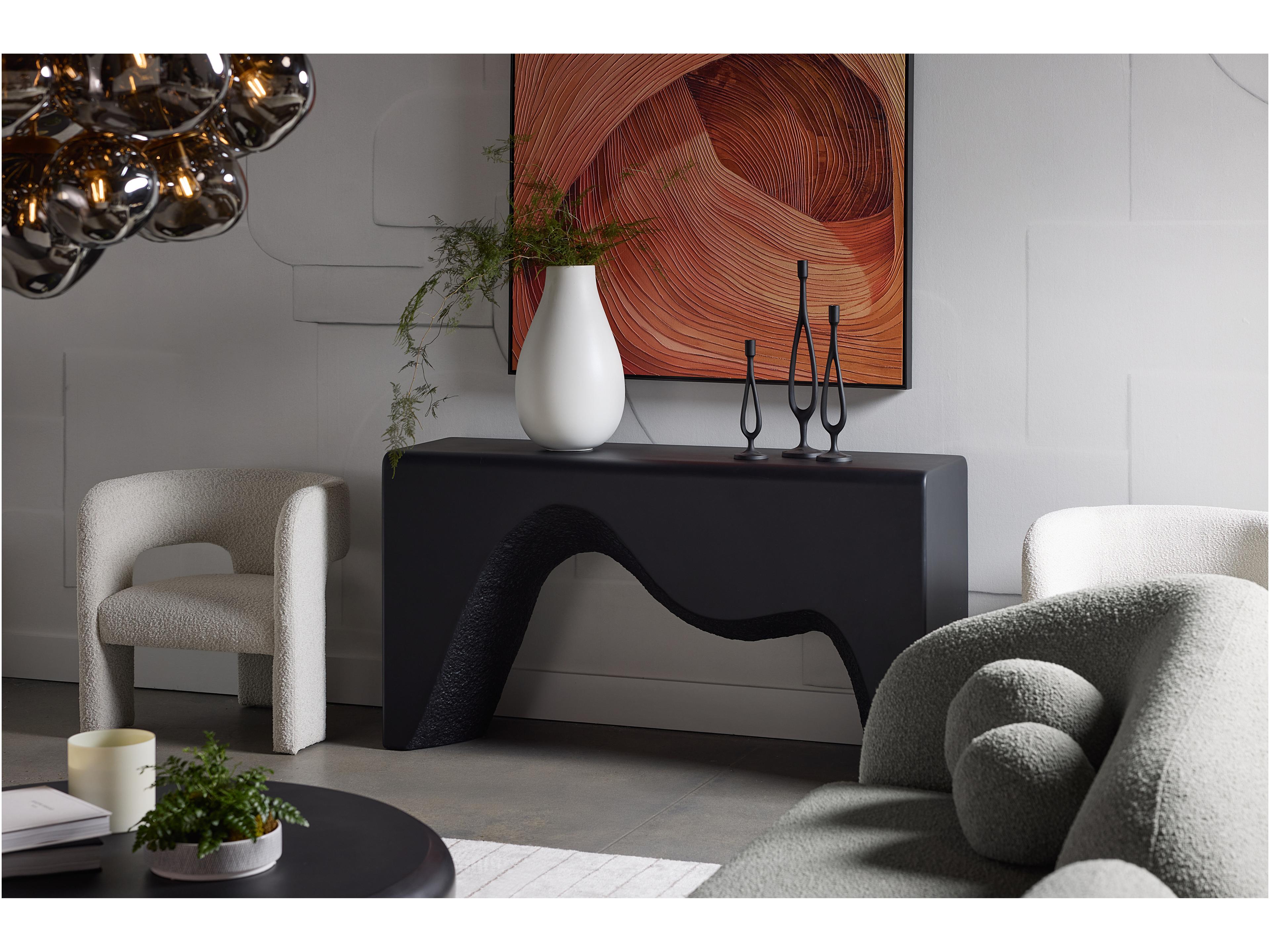 Sunpan Isidore White Fabric Accent Chair