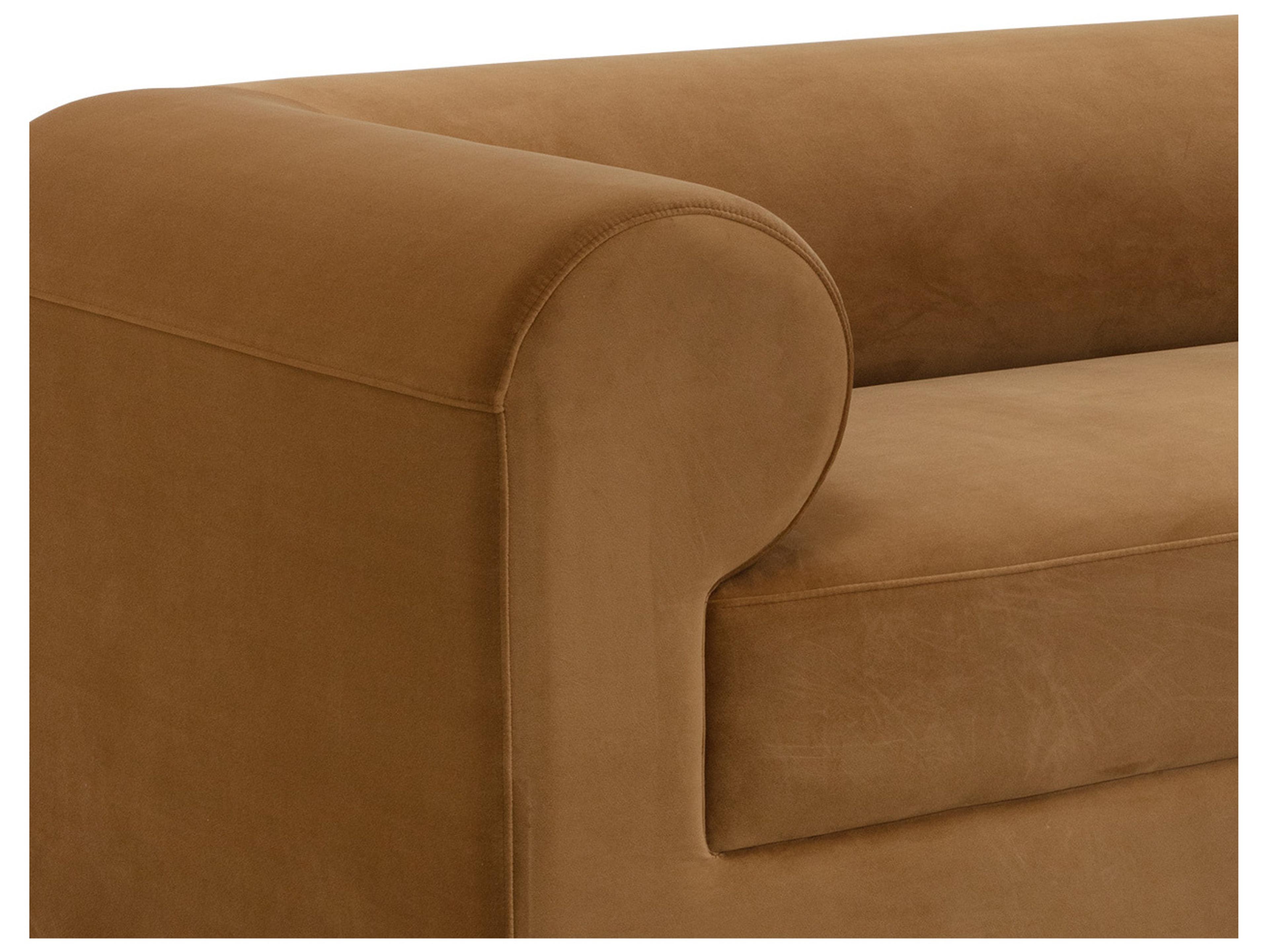 Sunpan Ionic Meg Gold Brown Upholstered Sofa