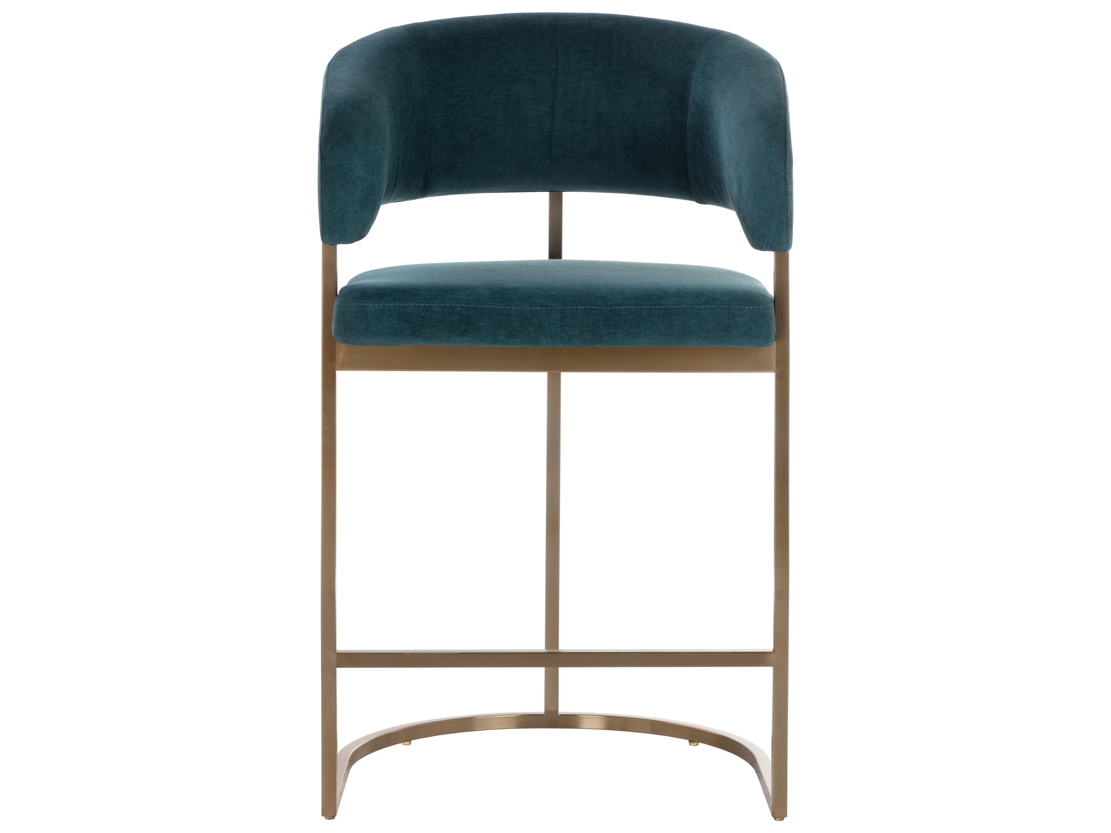 Sunpan Ikon Gold Upholstered Counter Stool