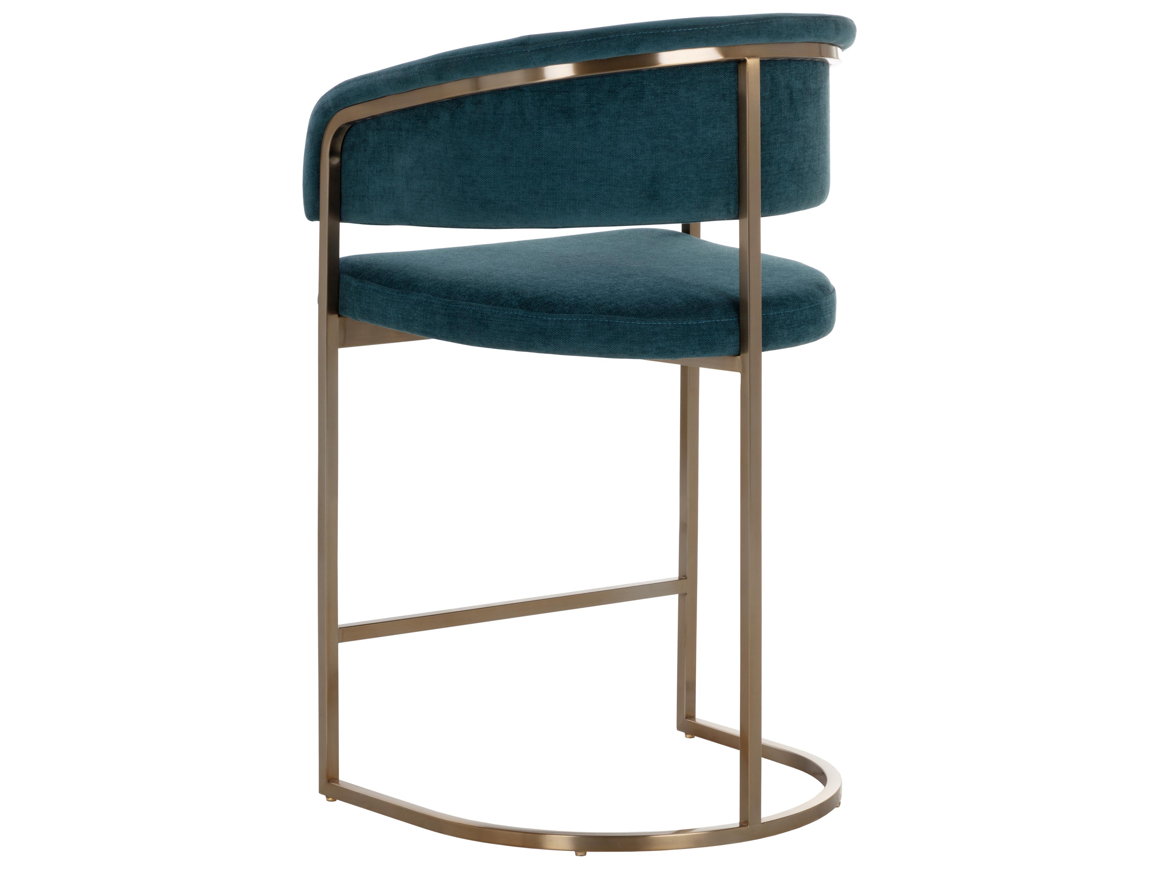 Sunpan Ikon Gold Upholstered Counter Stool
