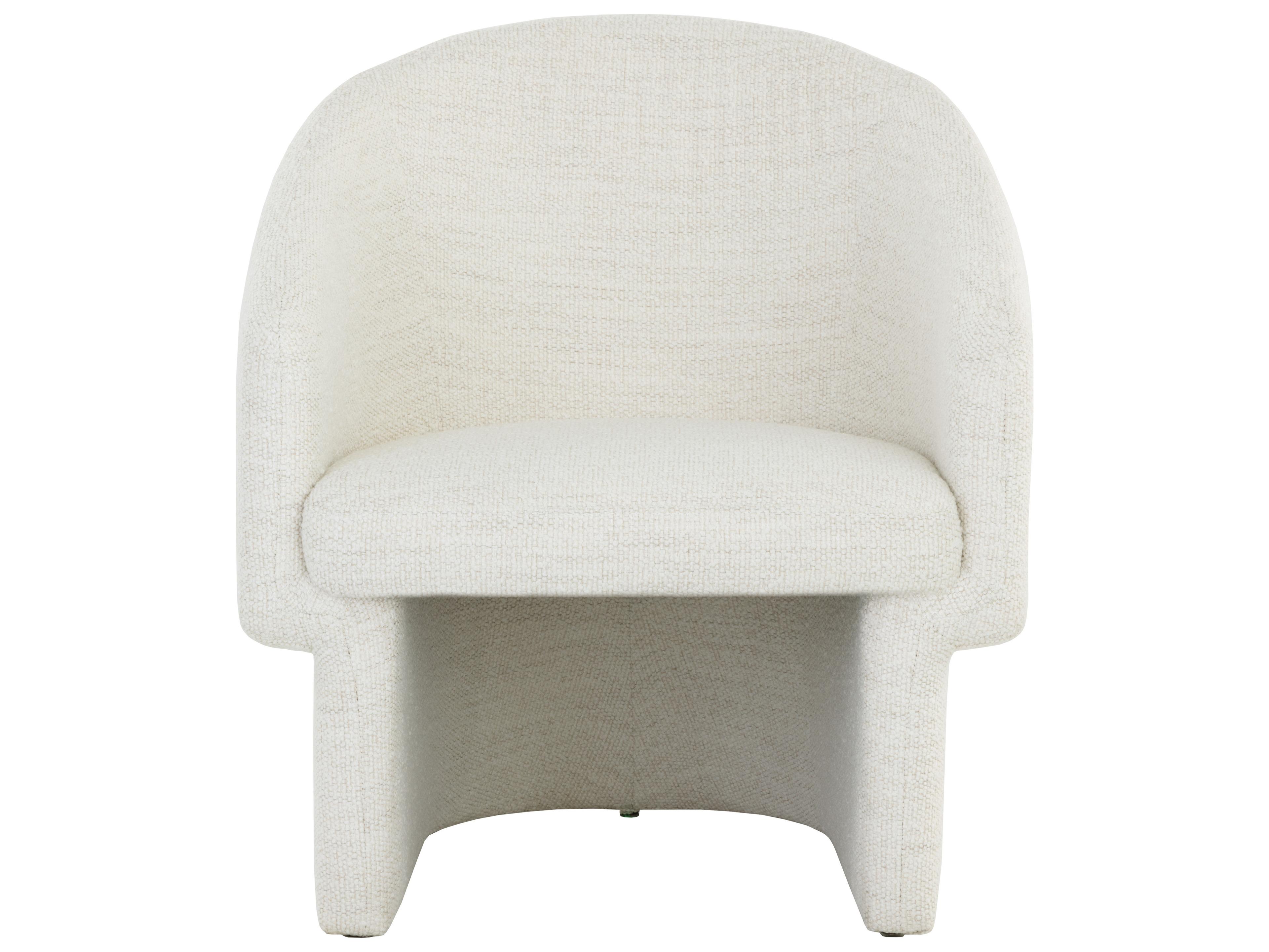 Sunpan Lauryn White Fabric Accent Chair
