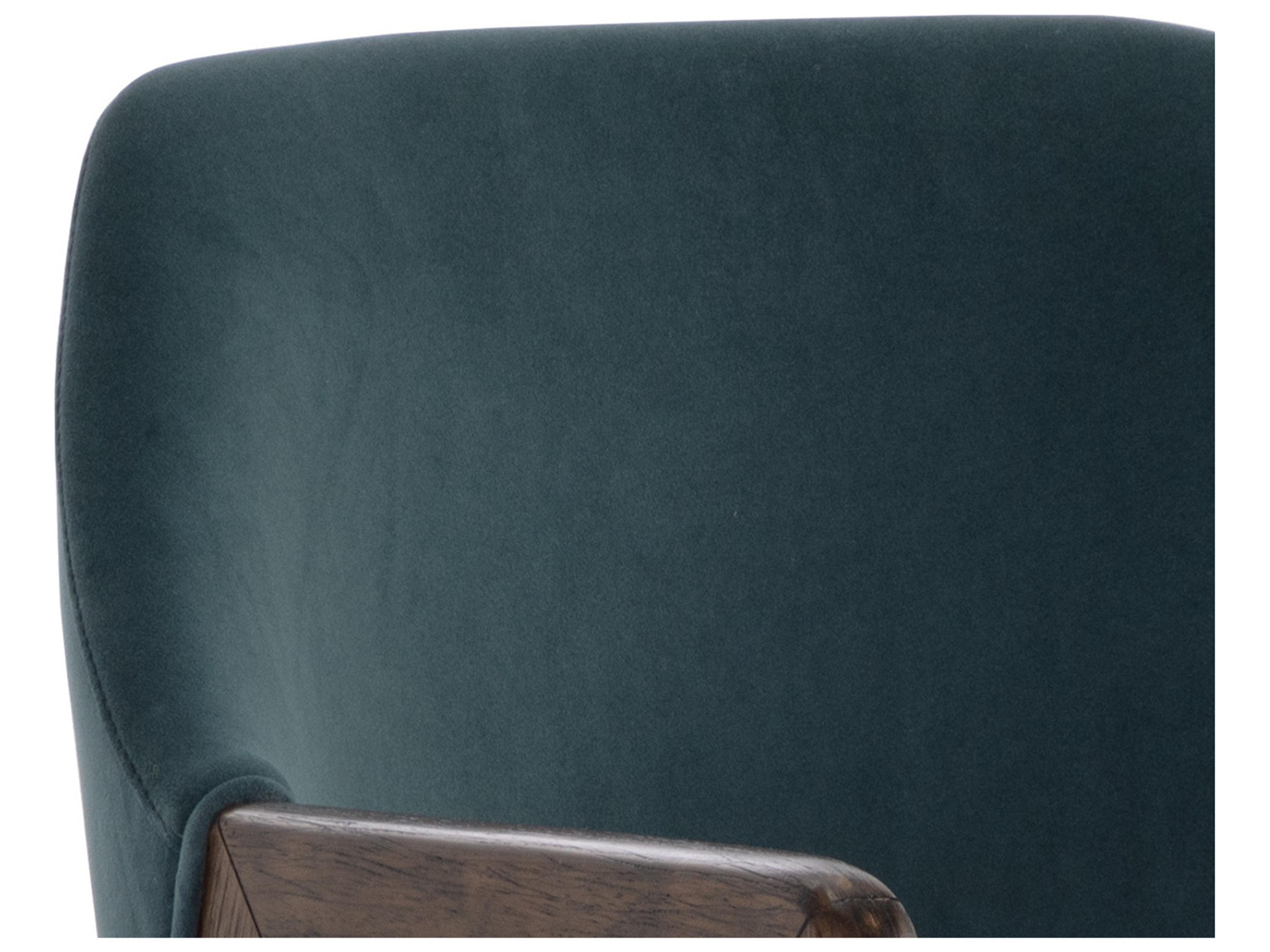 Sunpan Milton Rubberwood Brown Upholstered Arm Dining Chair