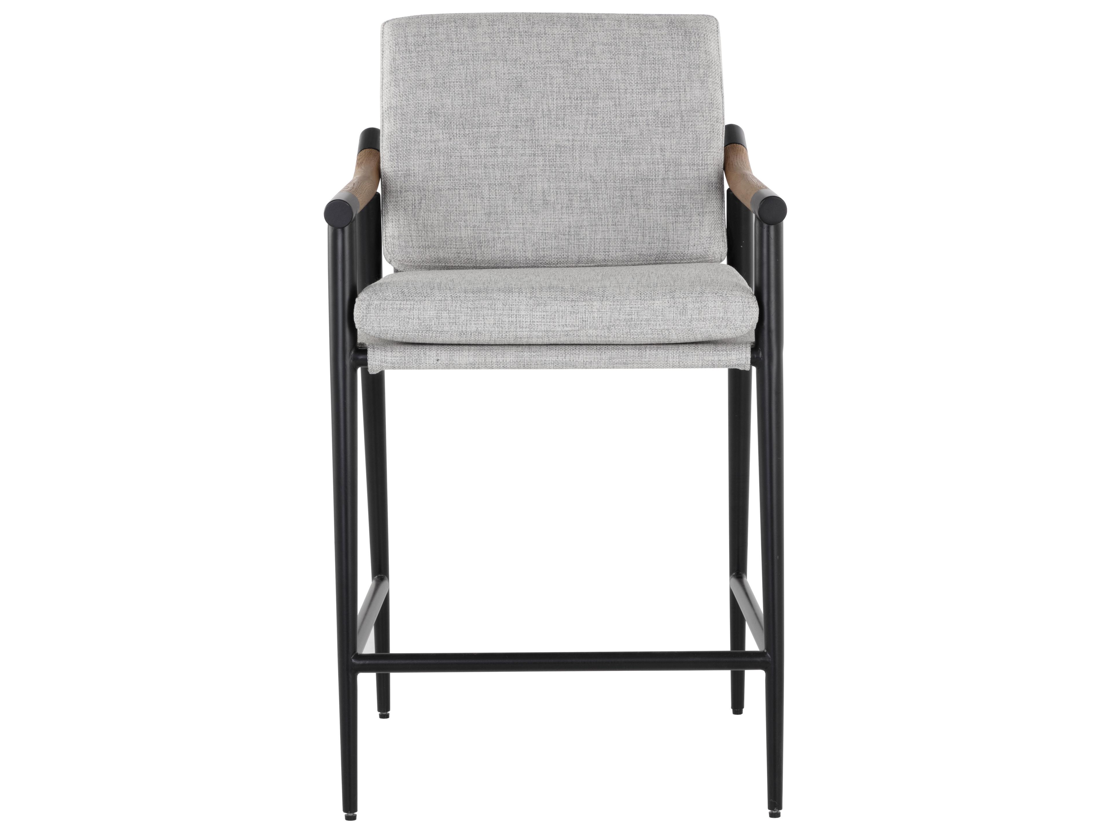 Meadow Vault Fog Suede Upholstered Counter Stool