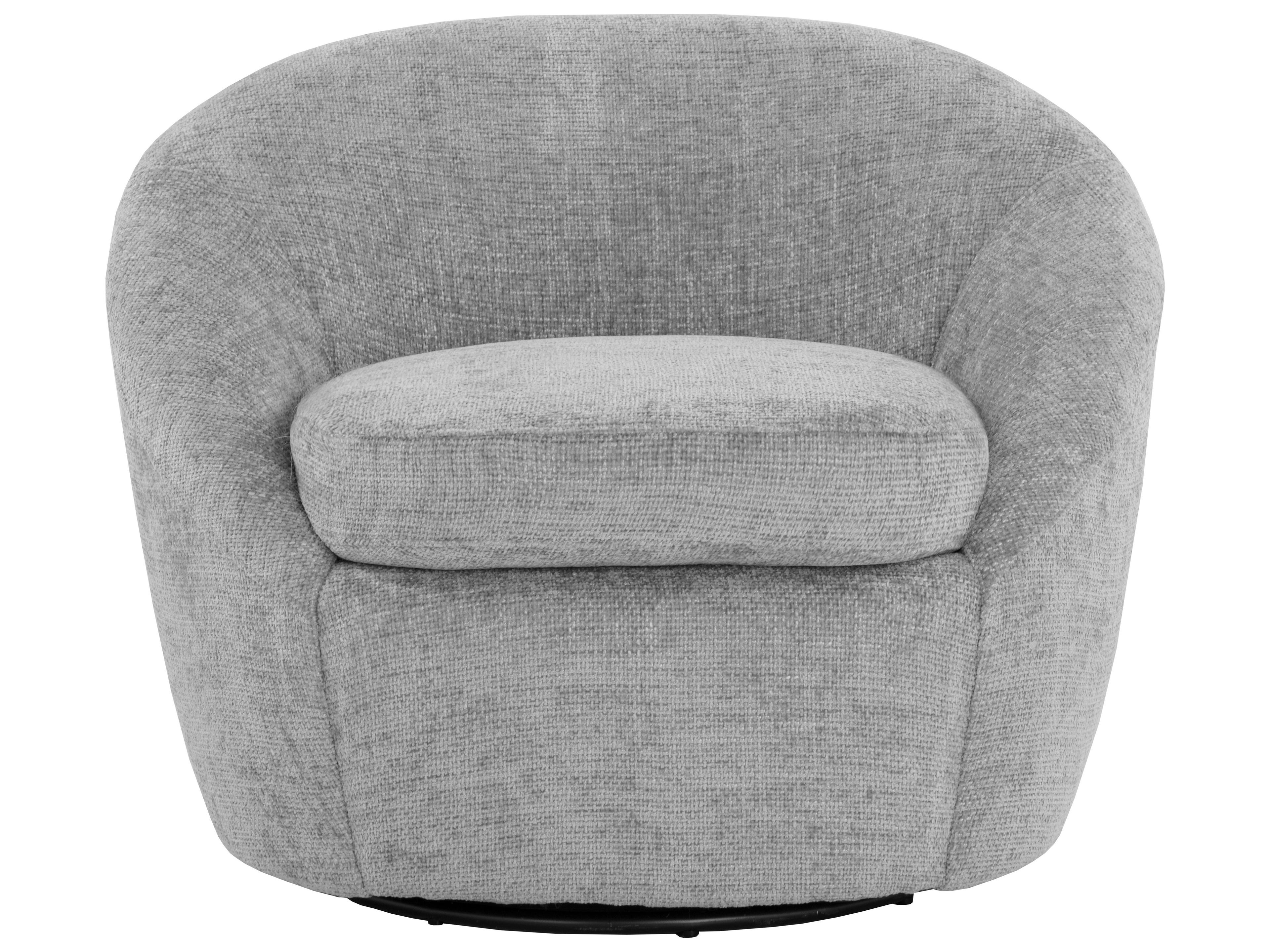 Sunpan Bliss Swivel Gray Fabric Accent Chair