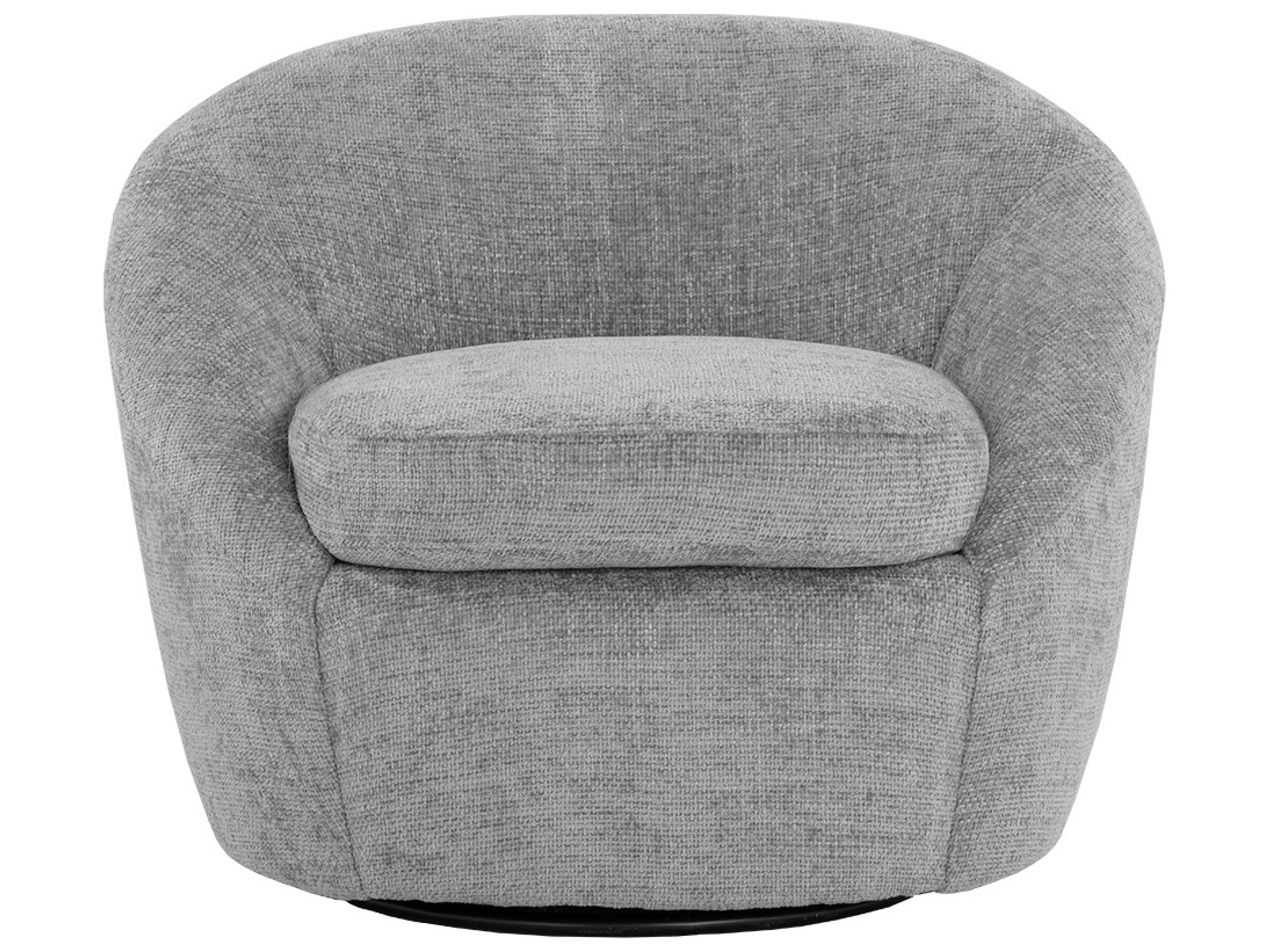 Sunpan Bliss Swivel Gray Fabric Accent Chair
