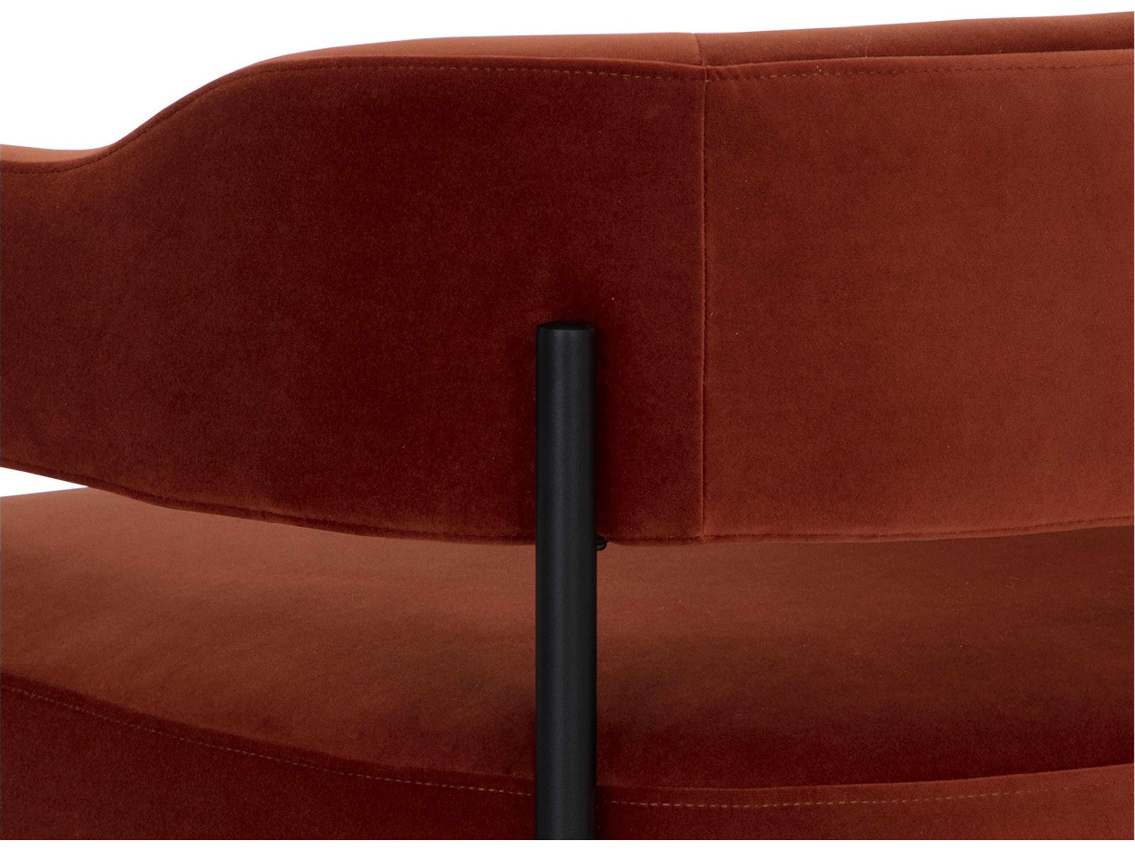 Sunpan Lola Orange Fabric Accent Chair