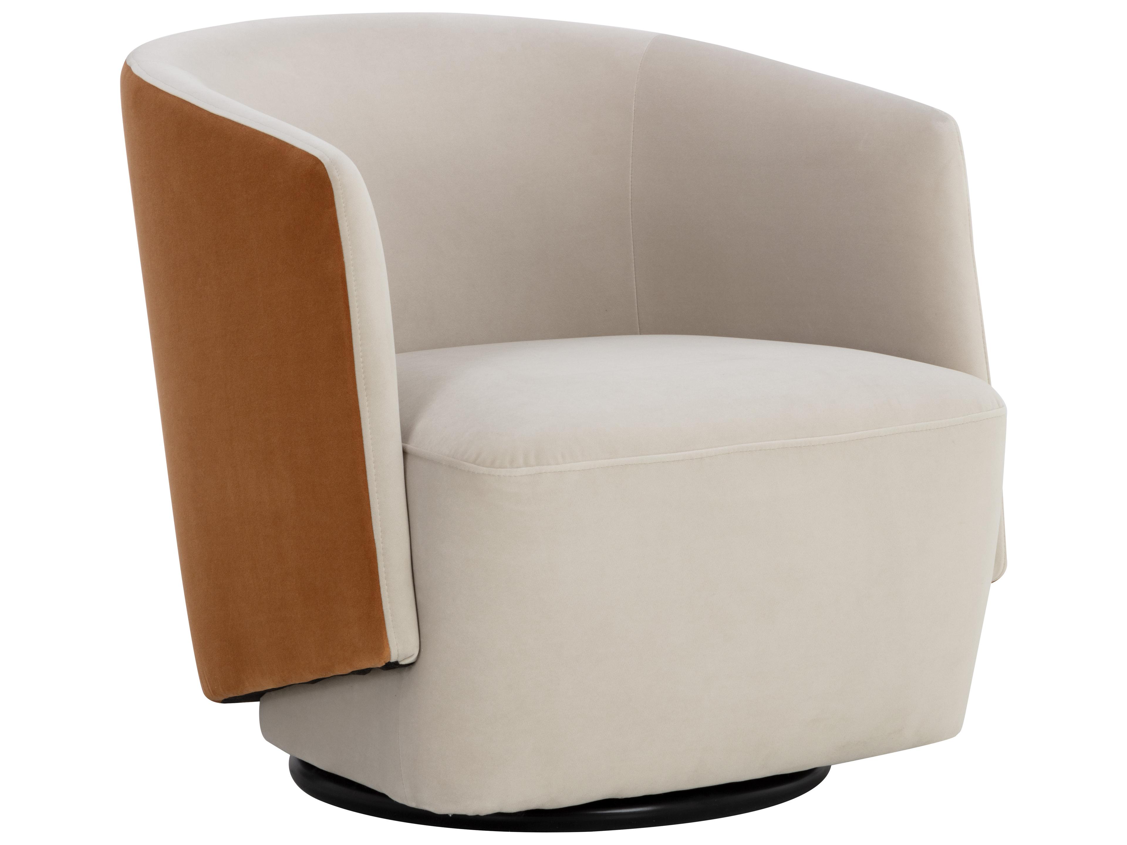 5west Swivel Beige Accent Chair