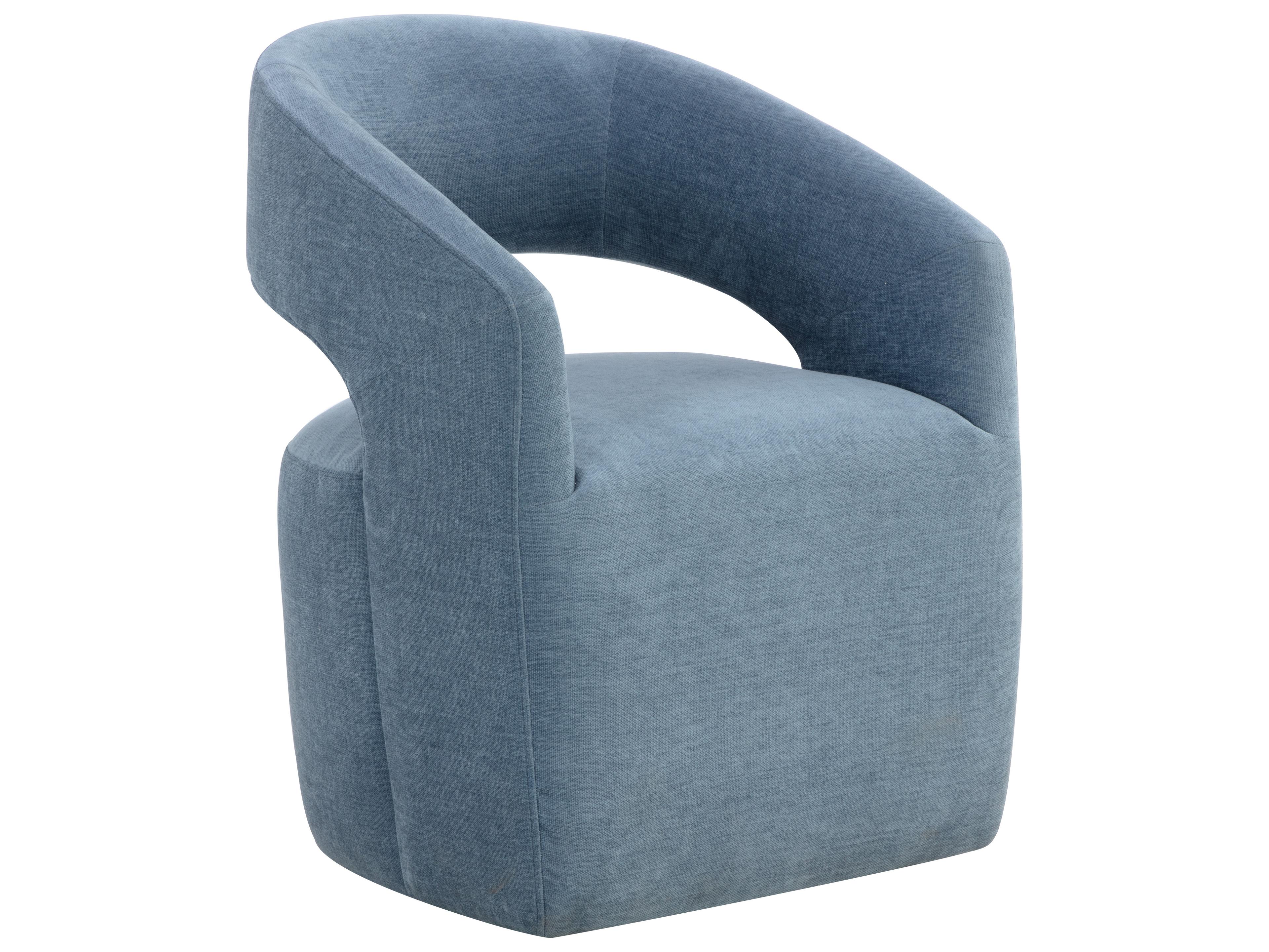 Lloret Wheeled Dining Armchair in Danny Iceberg