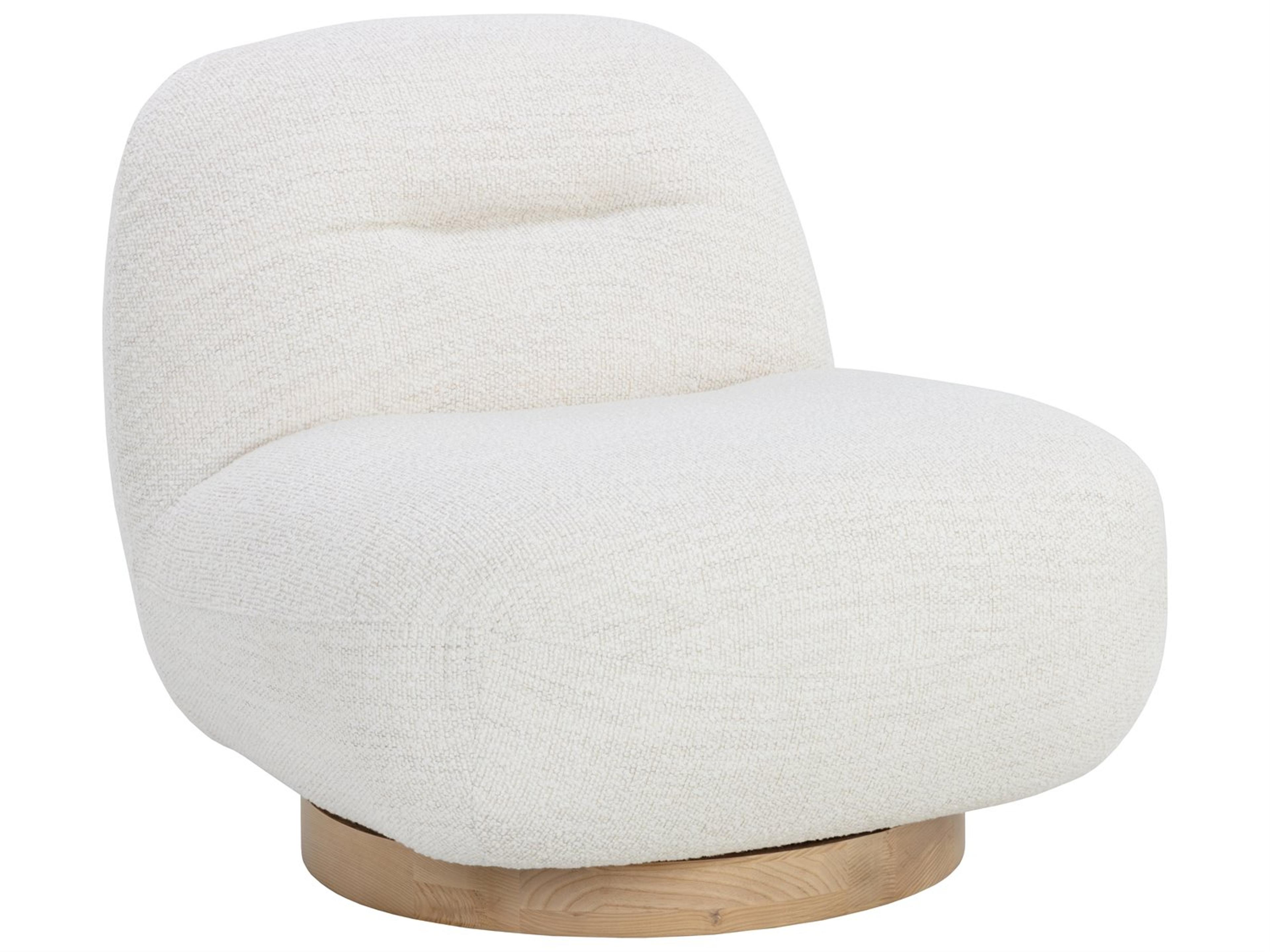 Franze Swivel Lounge Chair in Merino Pearl Performance Fabric