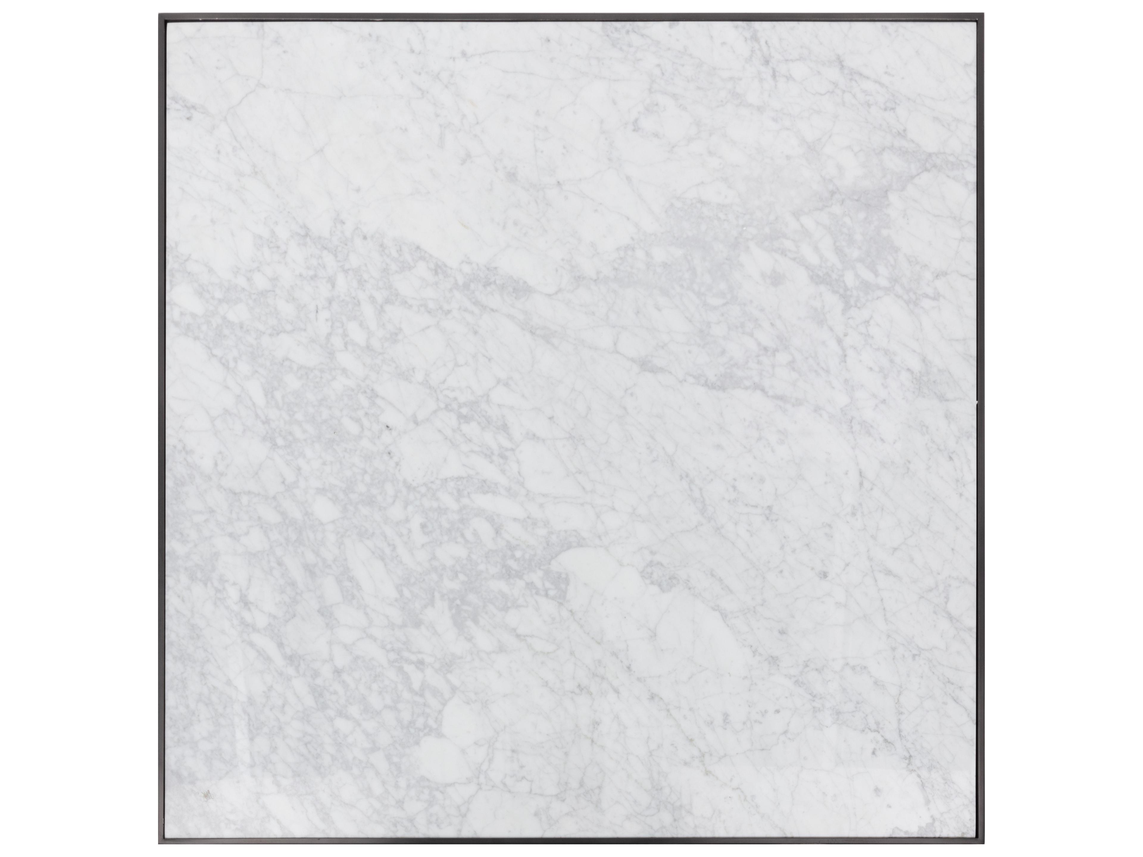 Selah Square Marble White Black Coffee Table