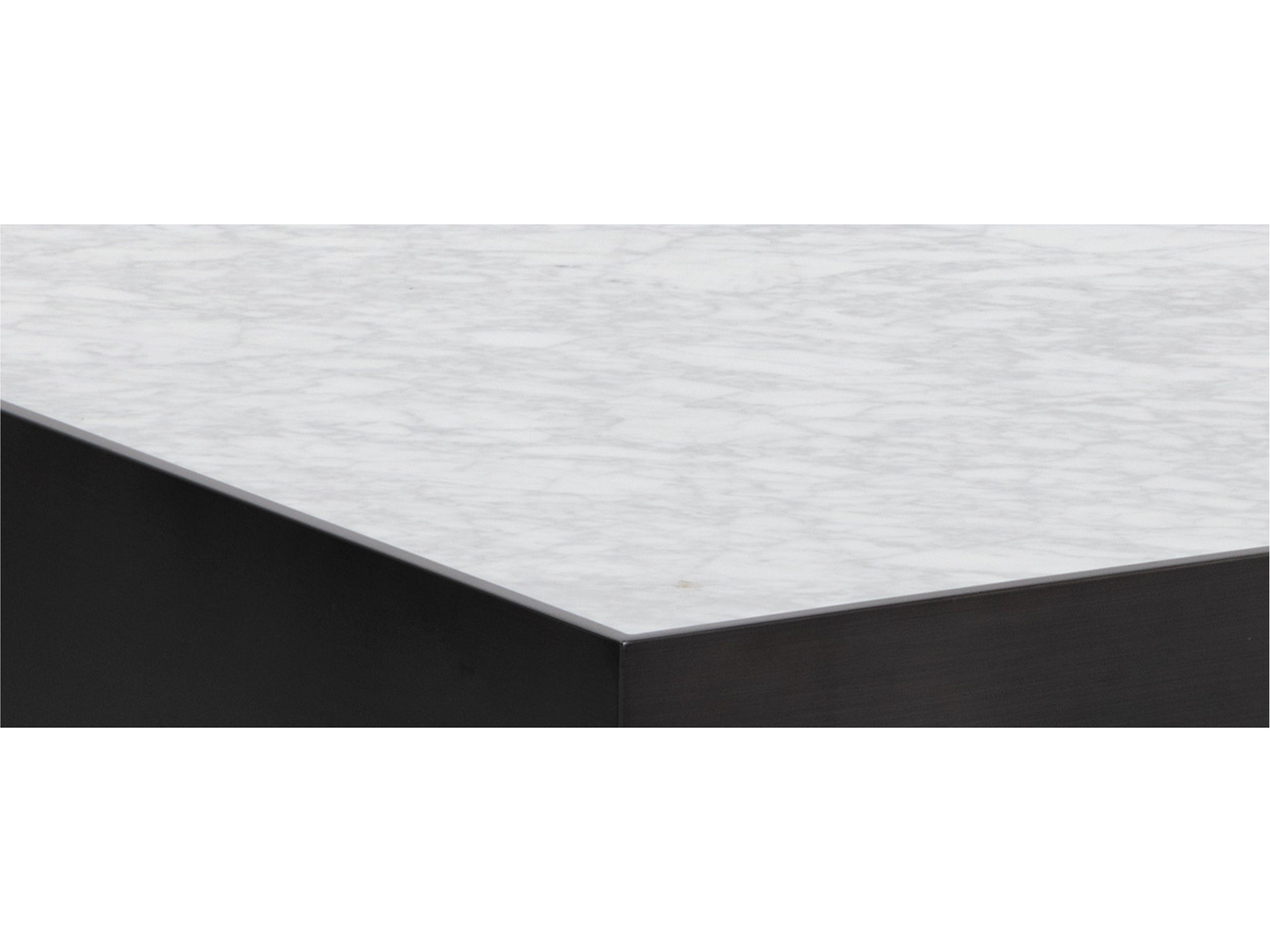 Sunpan Selah Square Marble White Black Coffee Table
