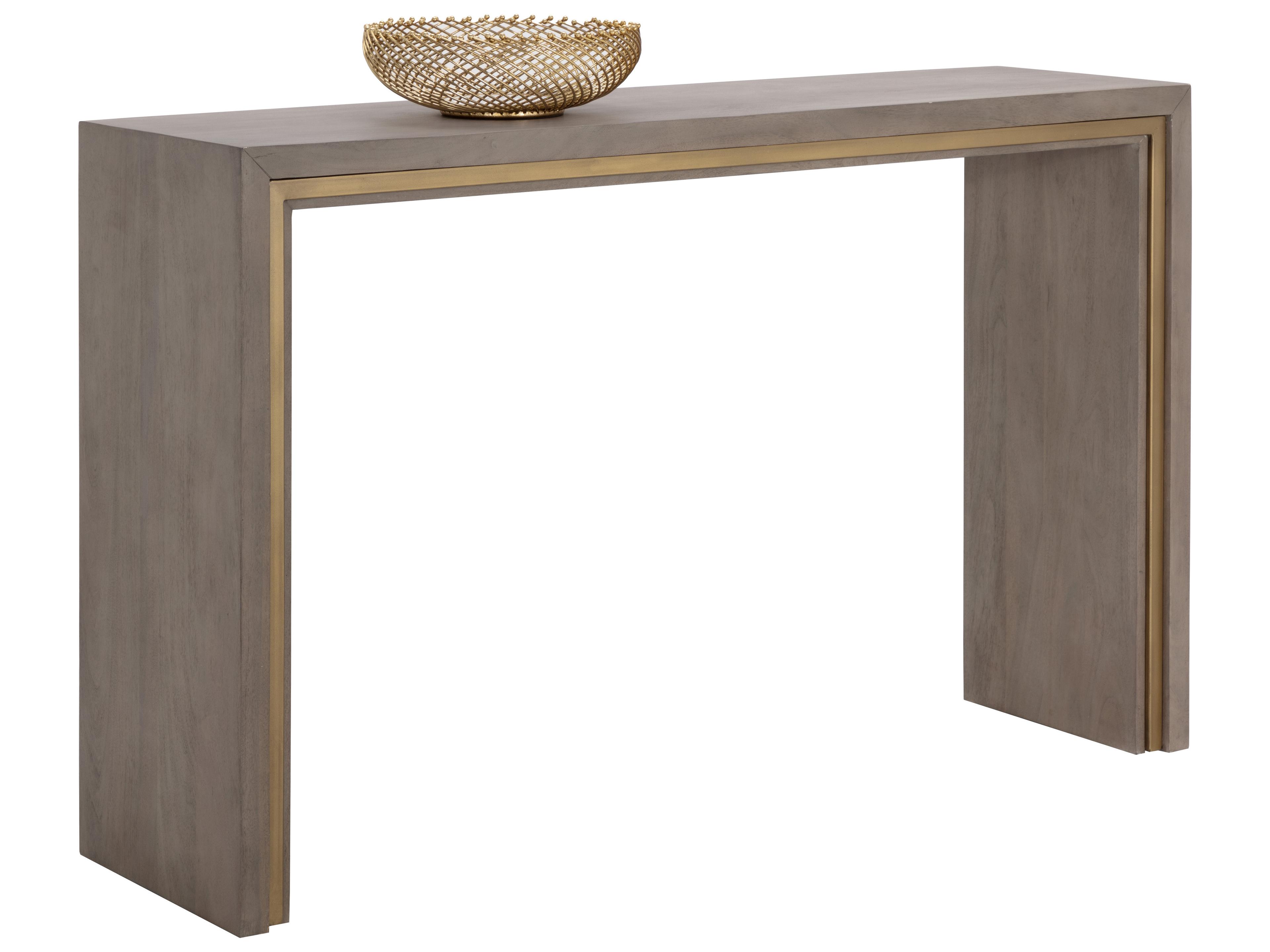 Sunpan Hilbert Rectangular Wood Grey Console Table