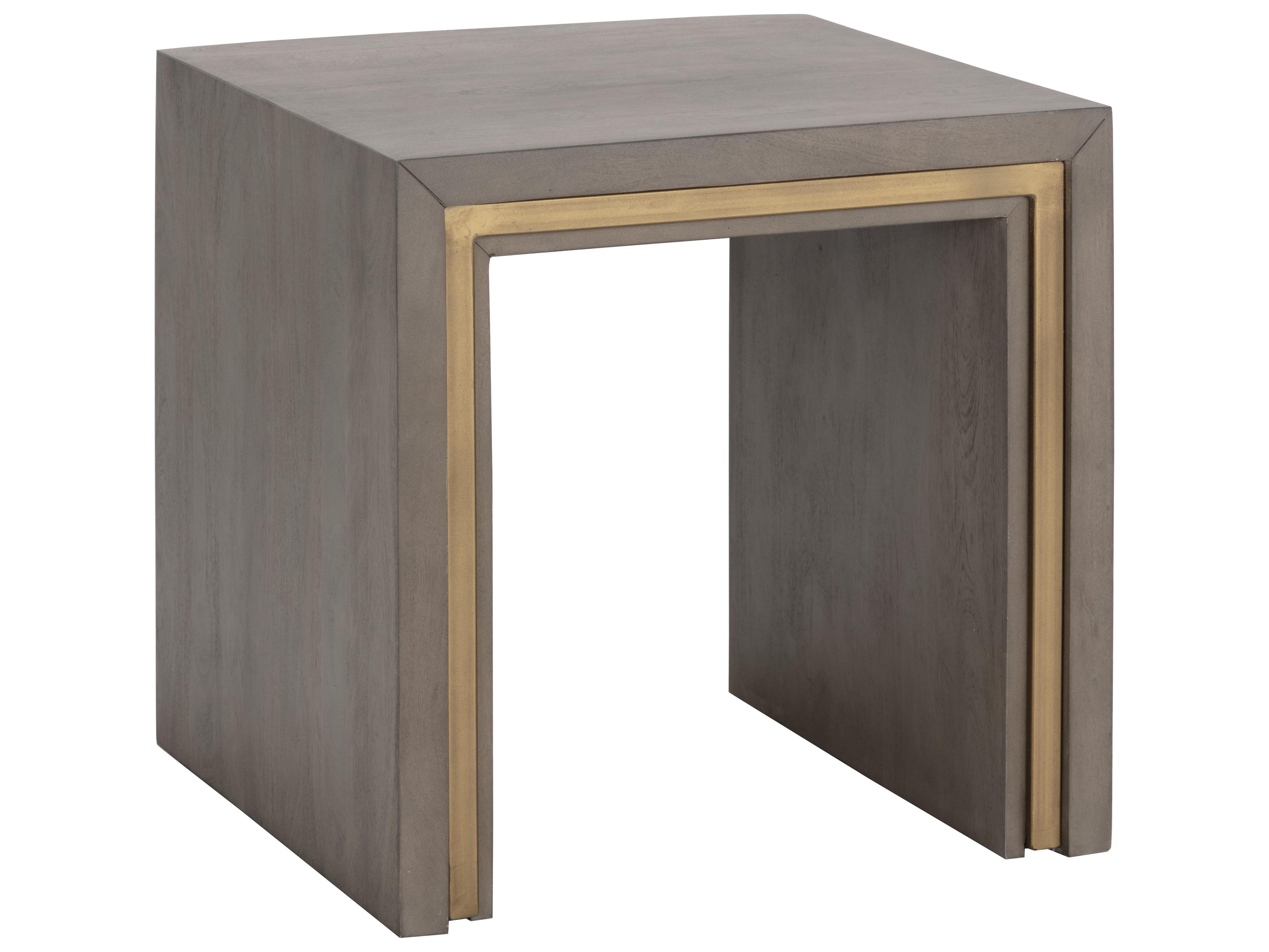 Sunpan Hilbert Square Wood Grey End Table