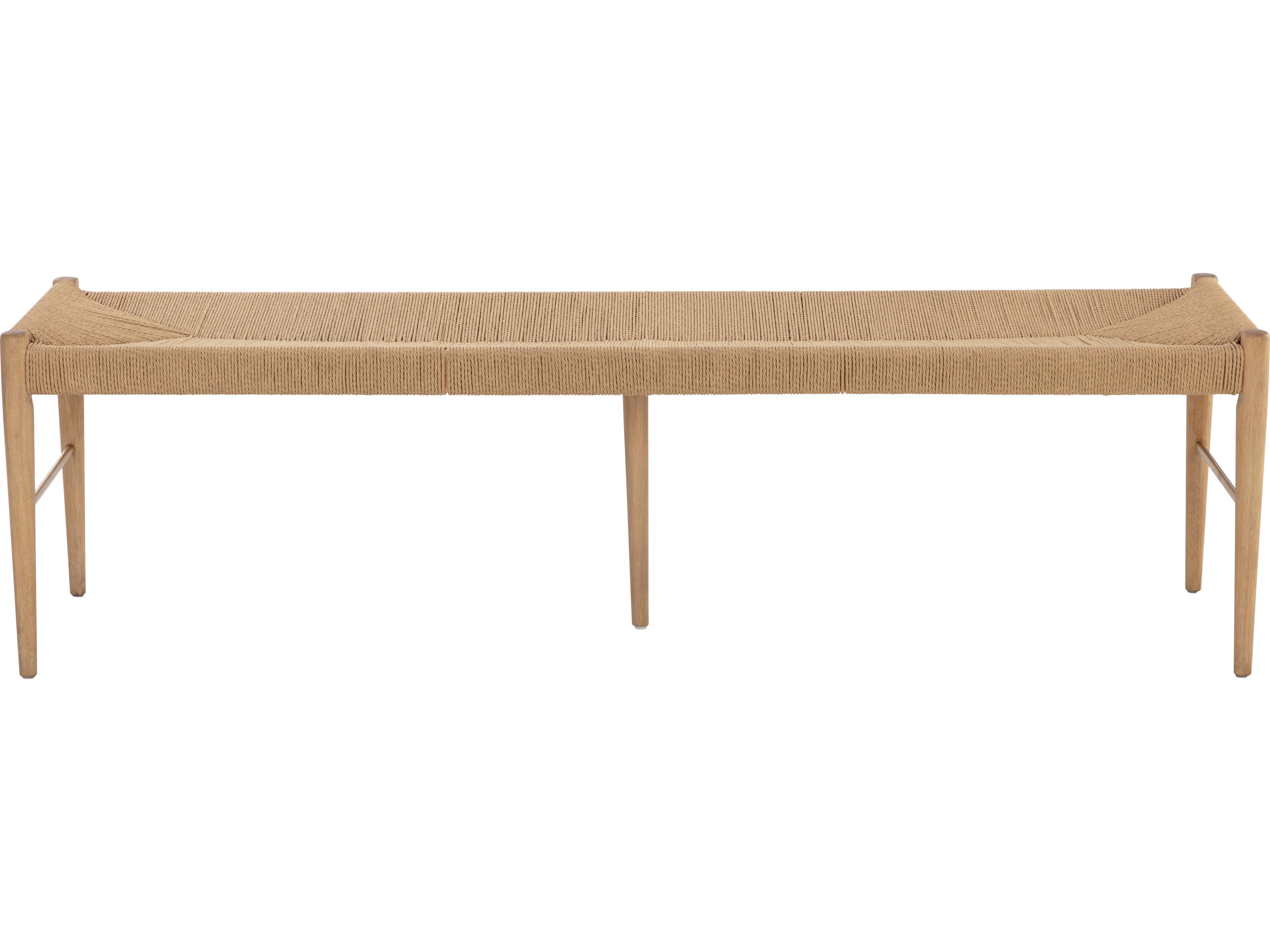 Sunpan Moira Natural Light Wash Brown Accent Bench