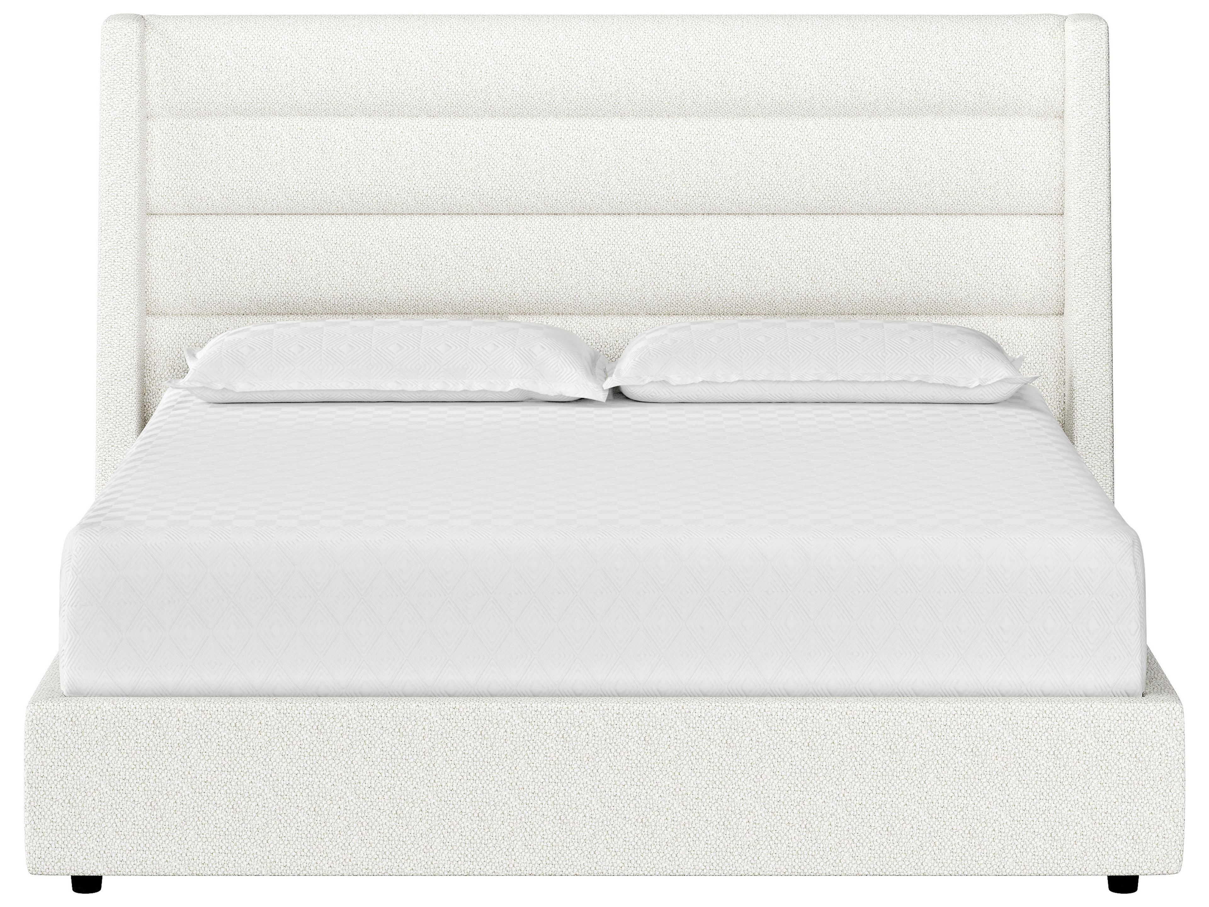Sunpan Emmit Merino Pearl White Upholstered King Platform Bed