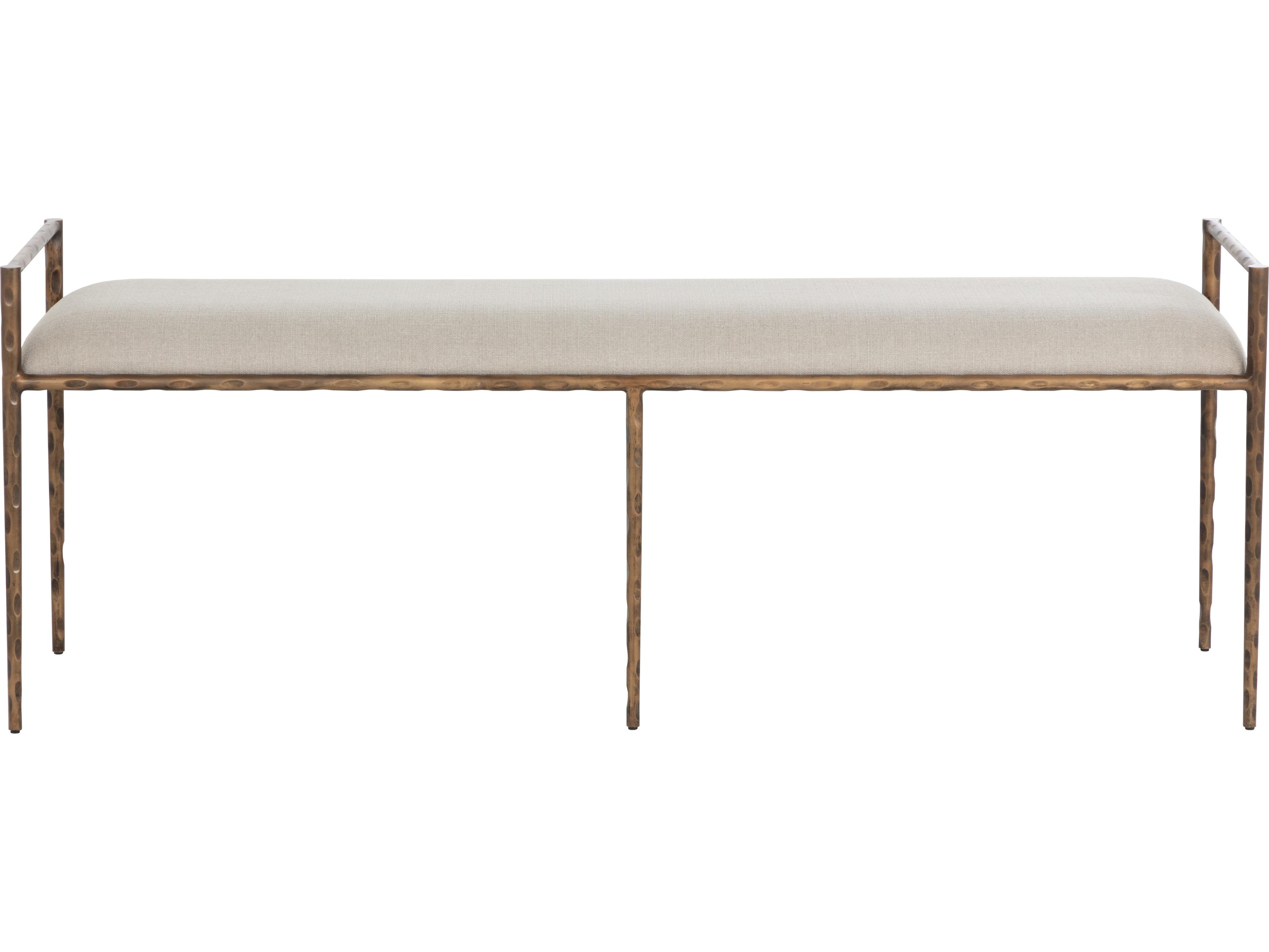 Esai Taupe Beige Upholstered Accent Bench