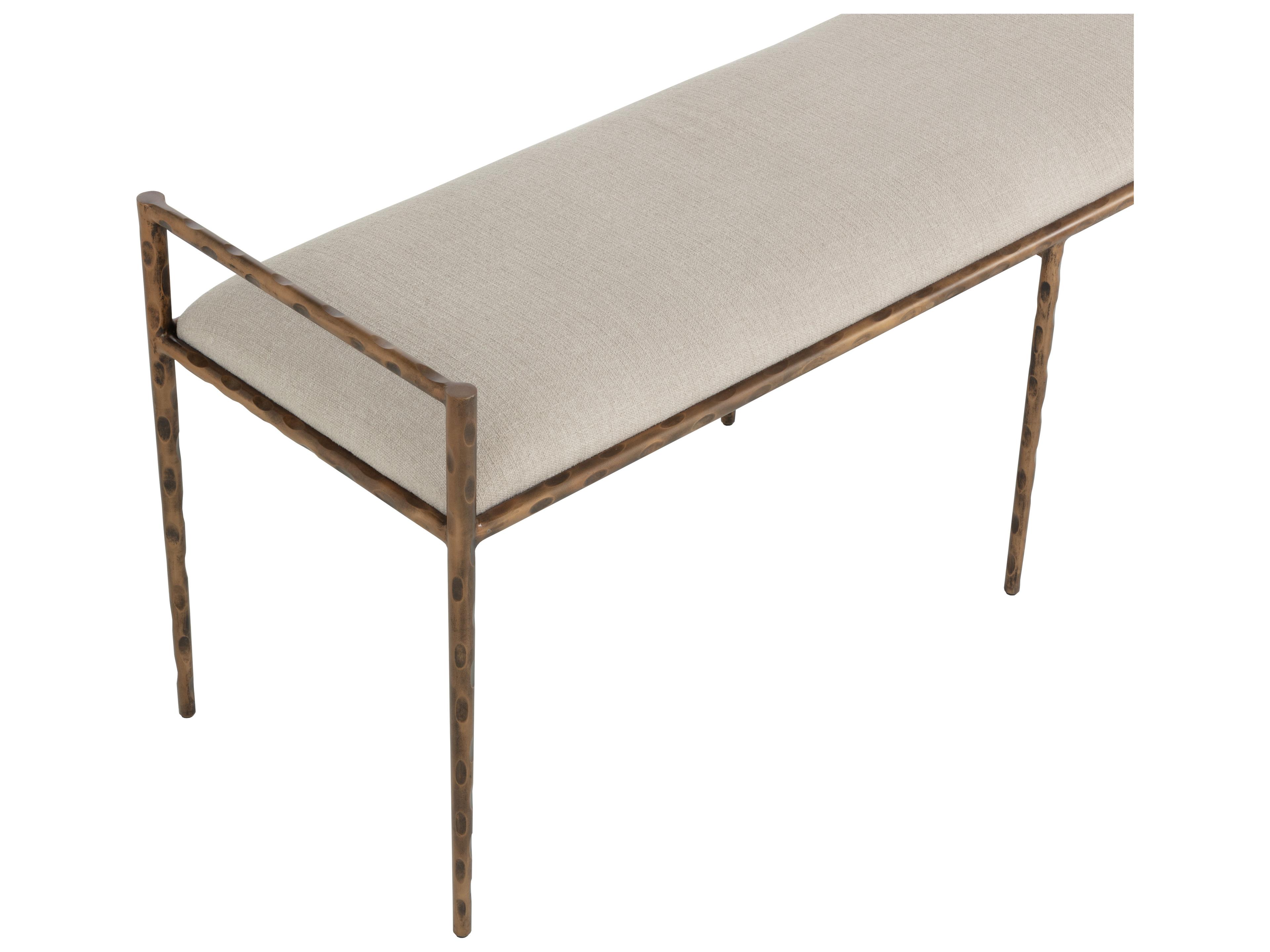 Sunpan Esai Taupe Beige Upholstered Accent Bench