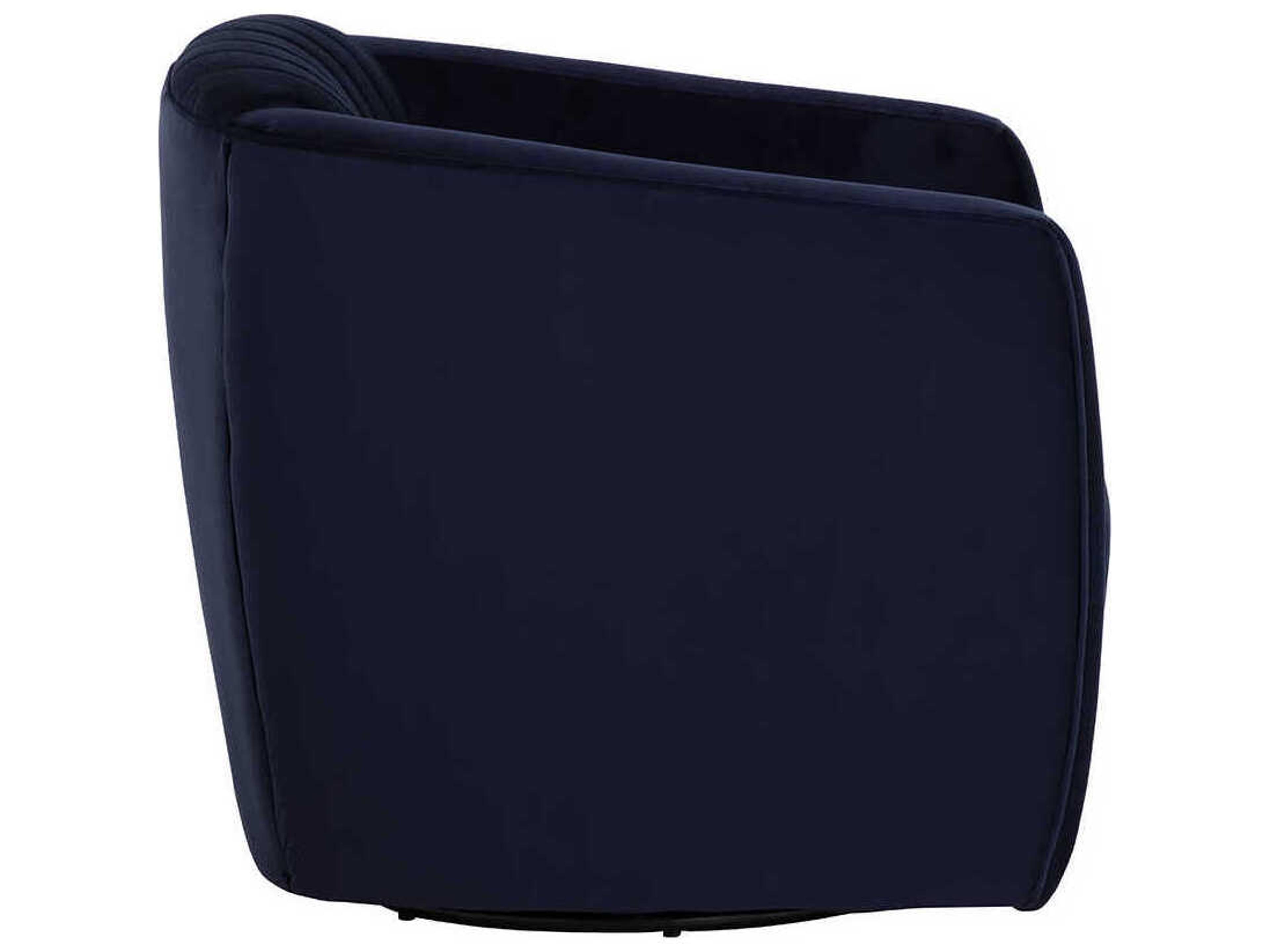 Sunpan Garrison Swivel Blue Fabric Accent Chair