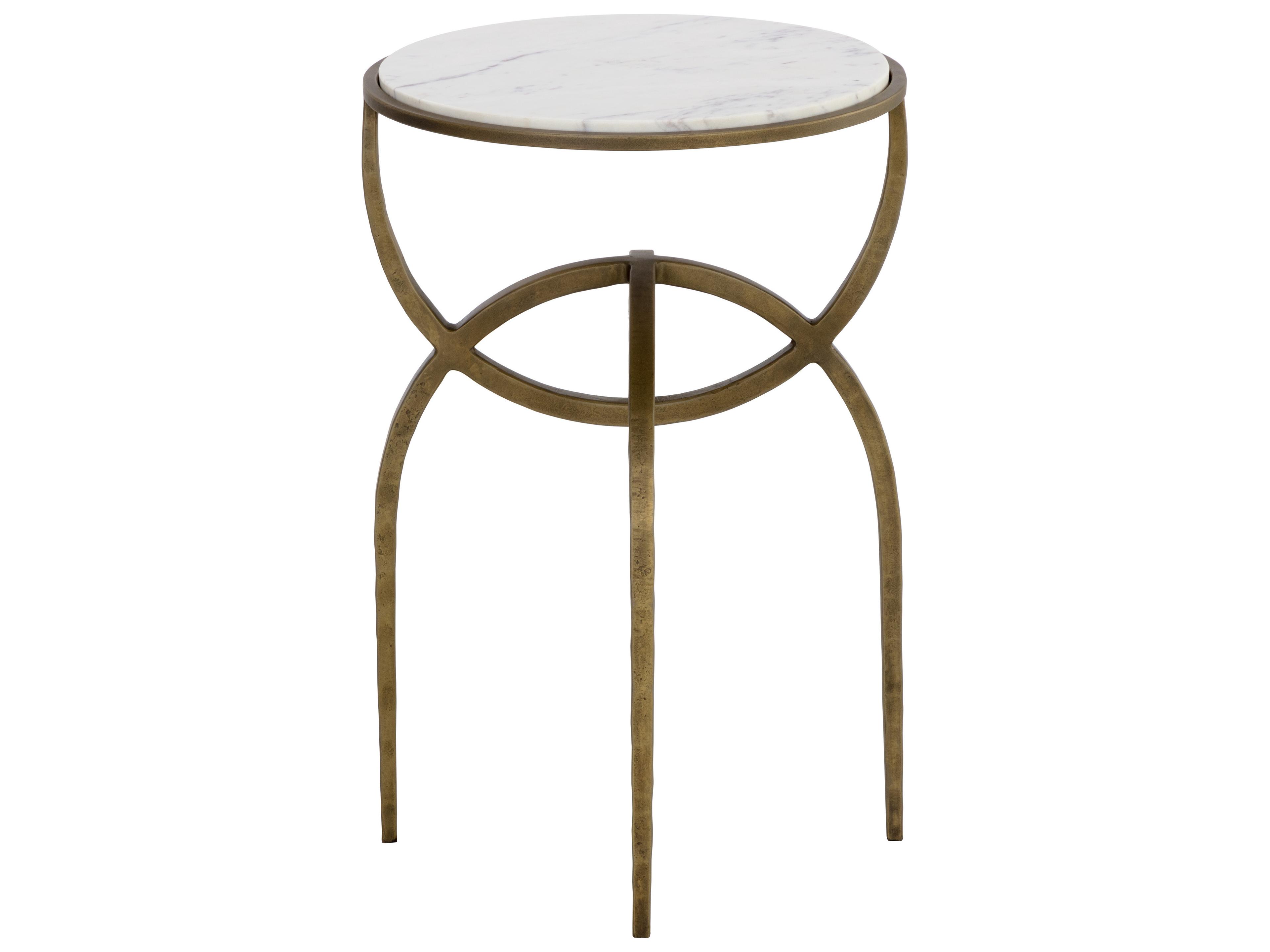 Alicent End Table Modern Round Marble Top