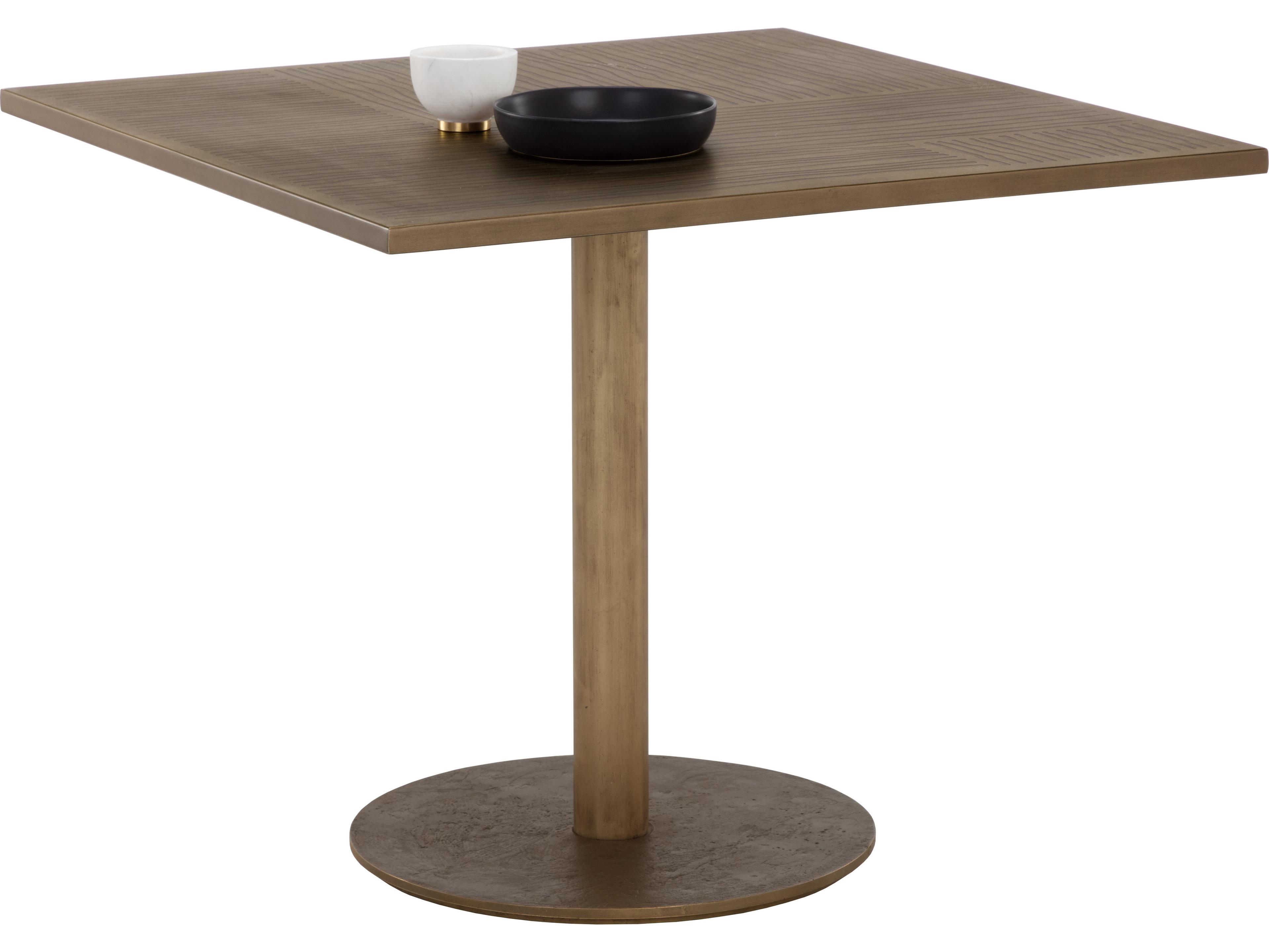 Corina Bistro Table 36-inch Square Antique Brass