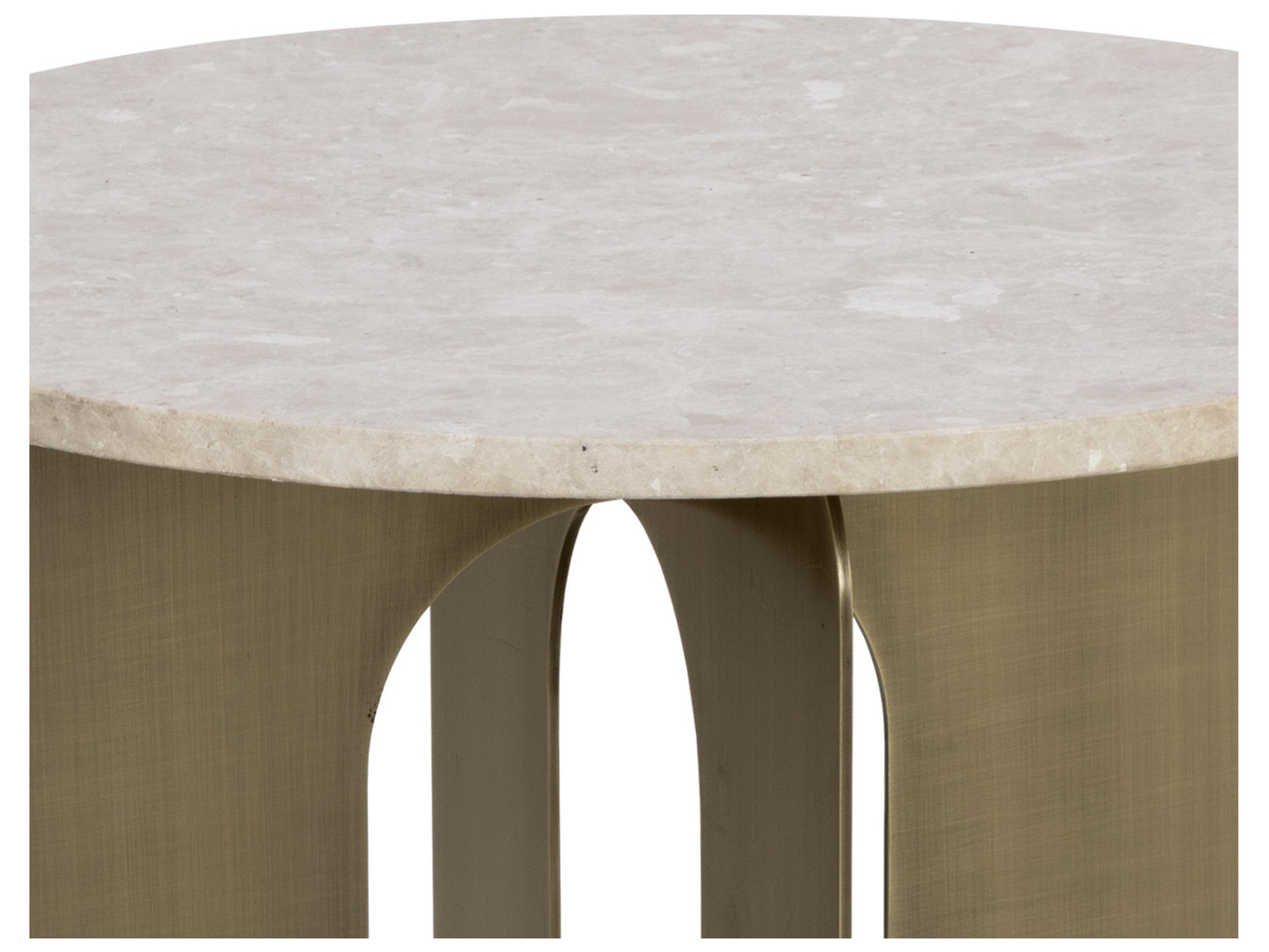 Sunpan Orlo Round Marble Grey End Table