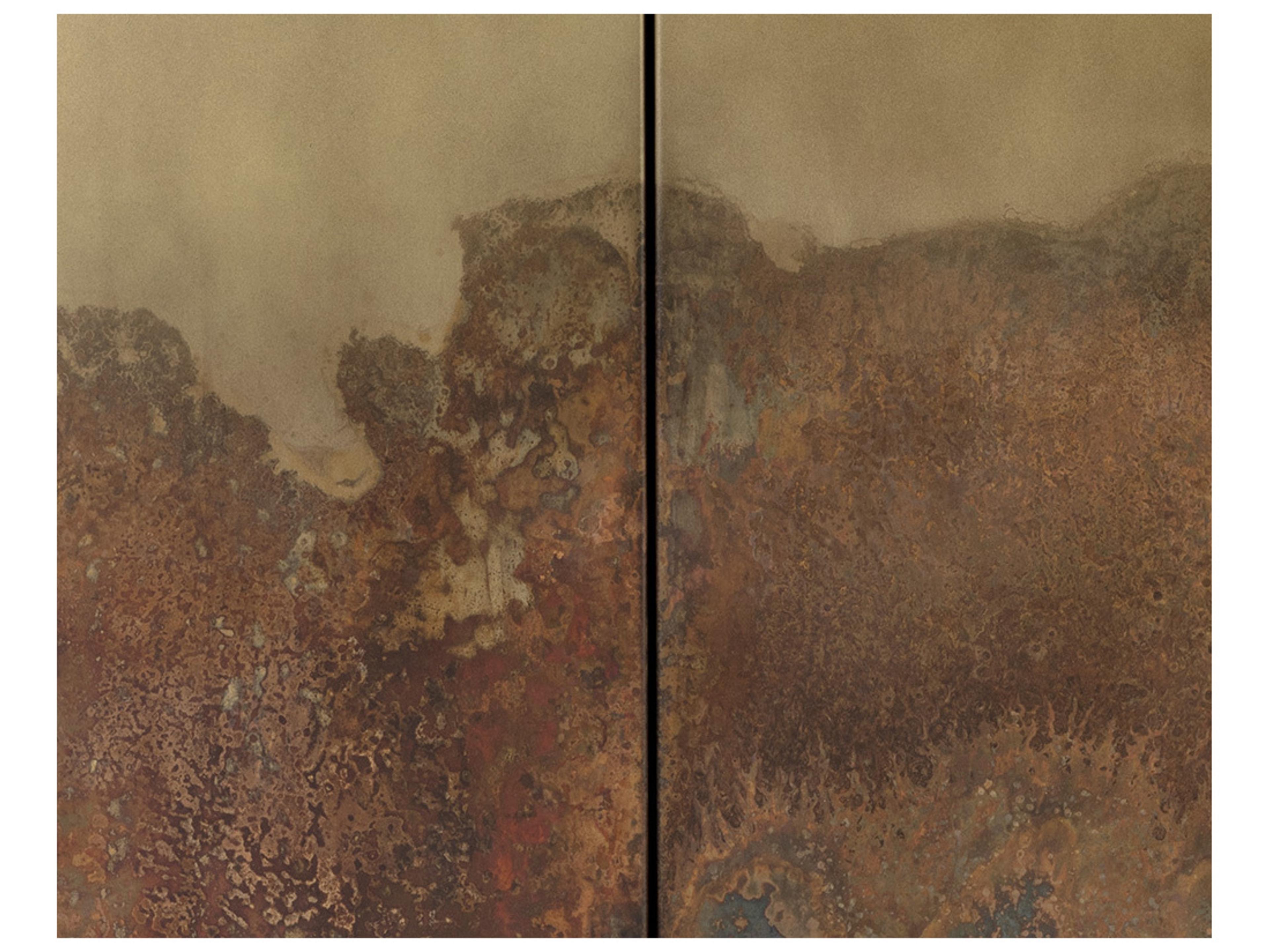 Sunpan Auburn 60" Antique Brass Black Sideboard