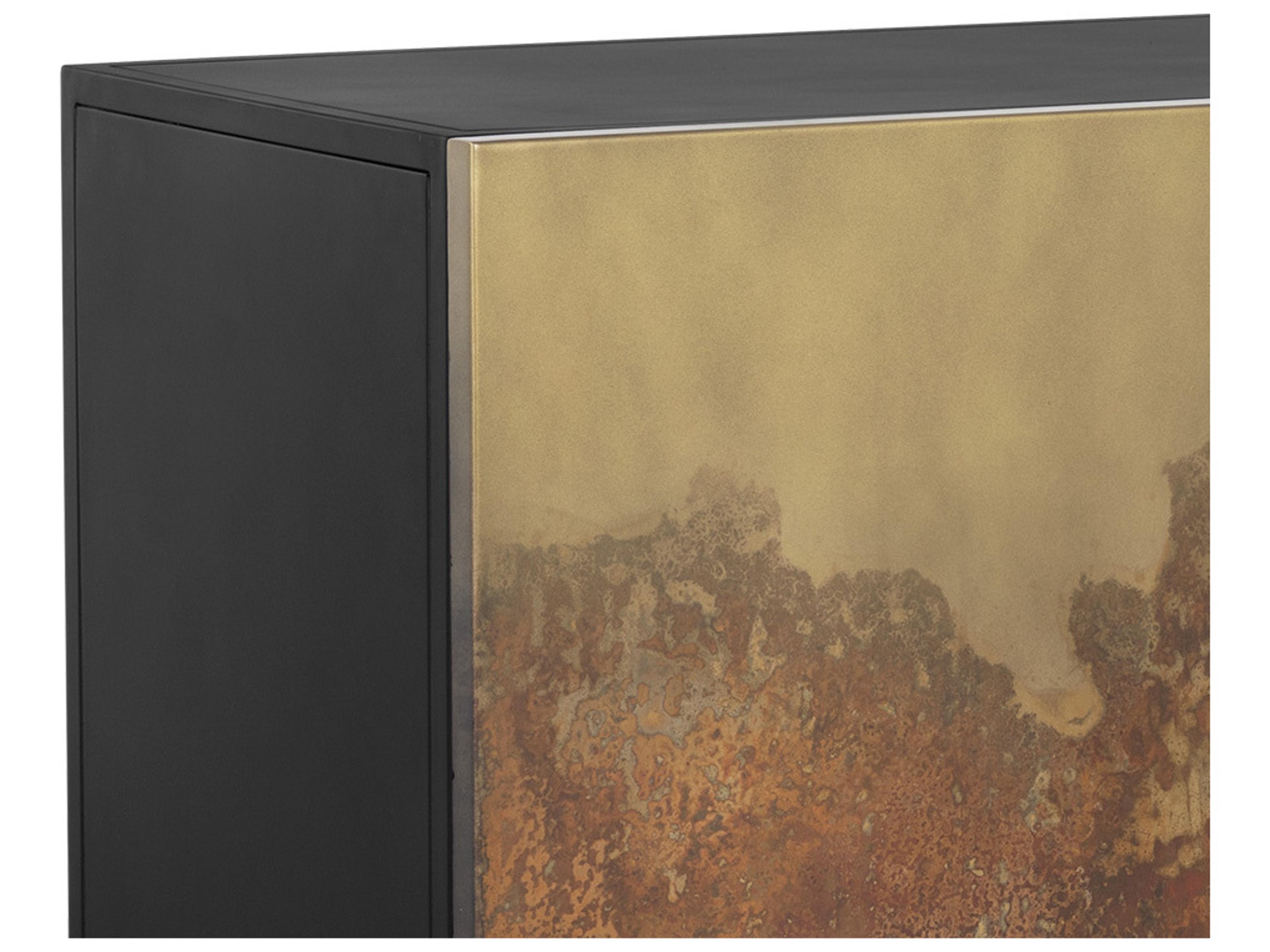 Sunpan Auburn 60" Antique Brass Black Sideboard