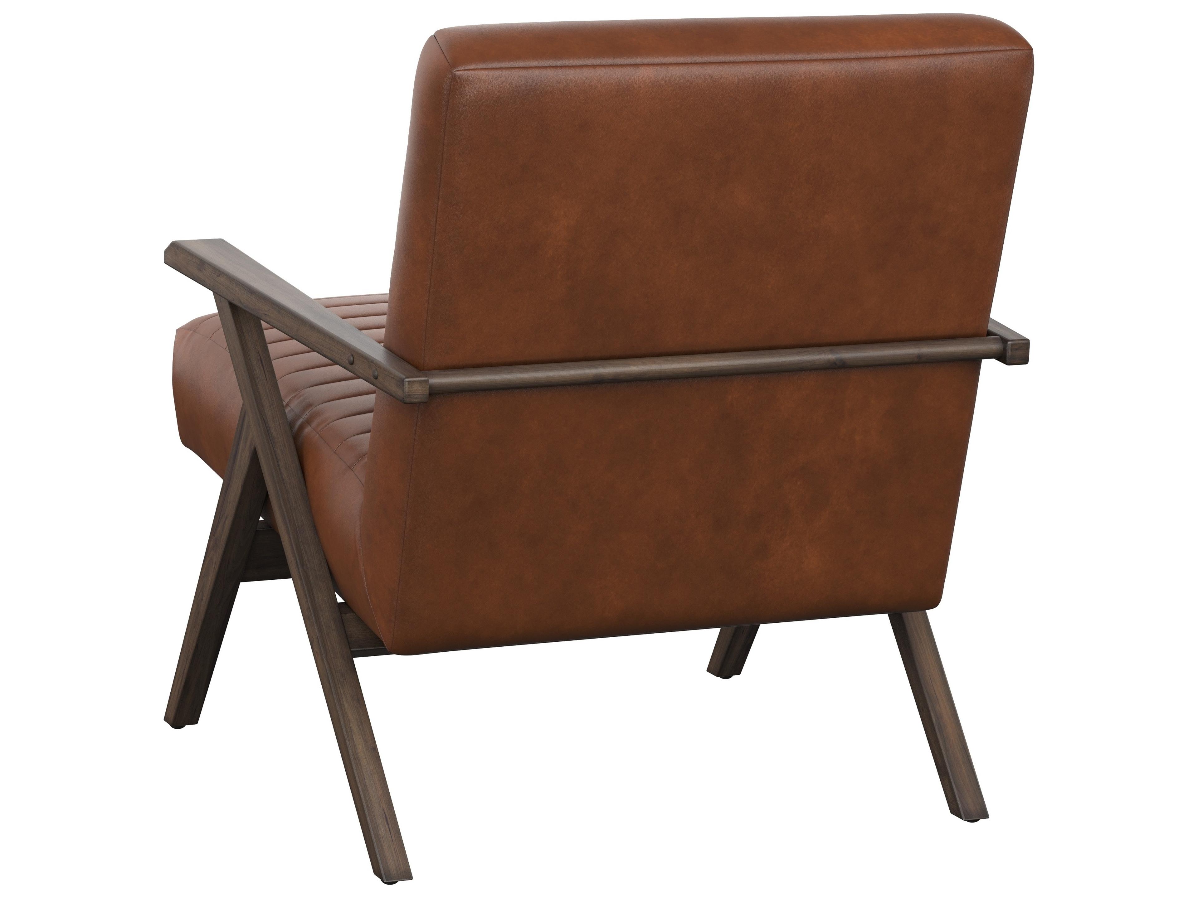 Sunpan Mixt Brown Faux Leather Accent Chair