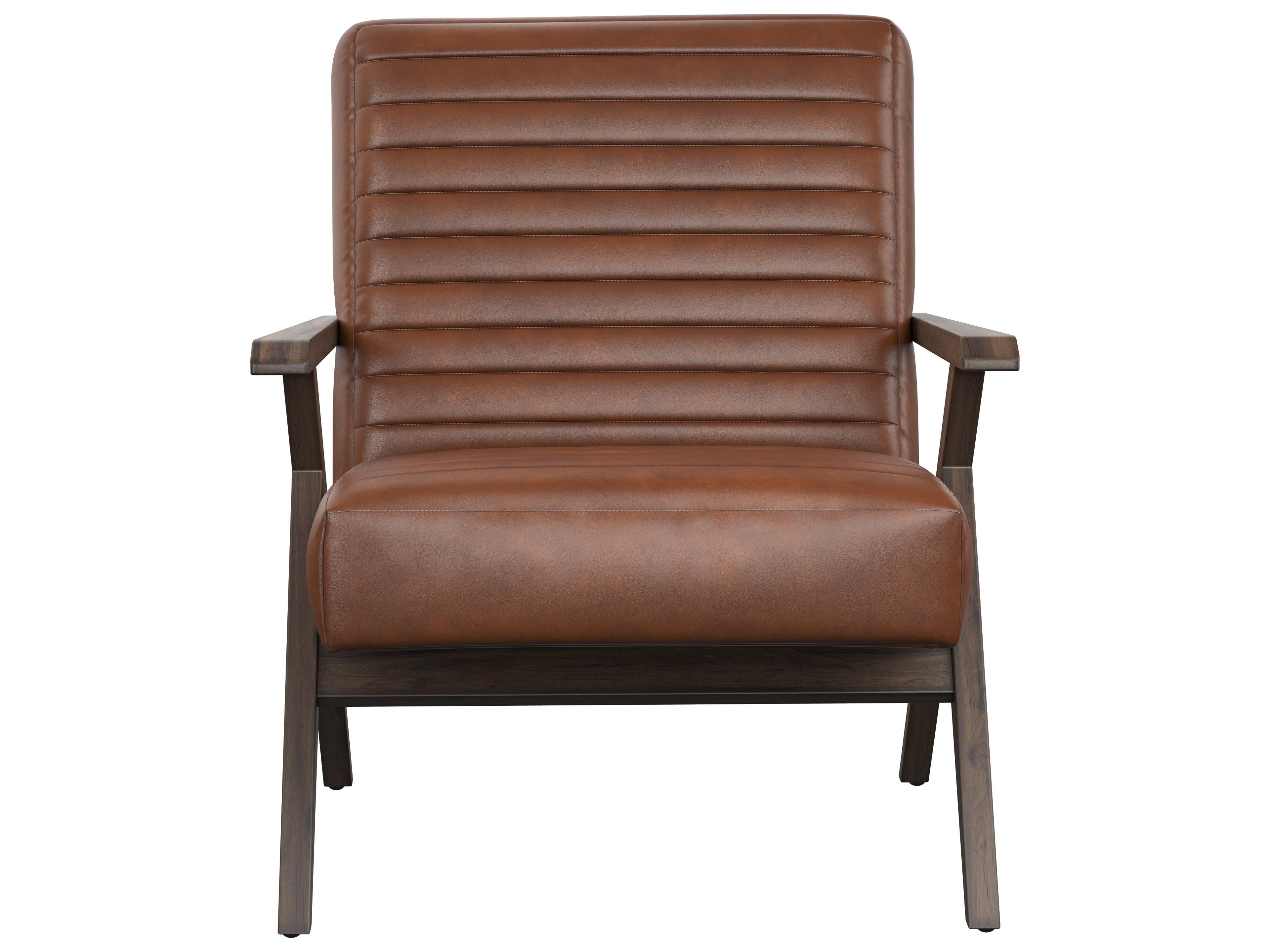 Sunpan Mixt Brown Faux Leather Accent Chair