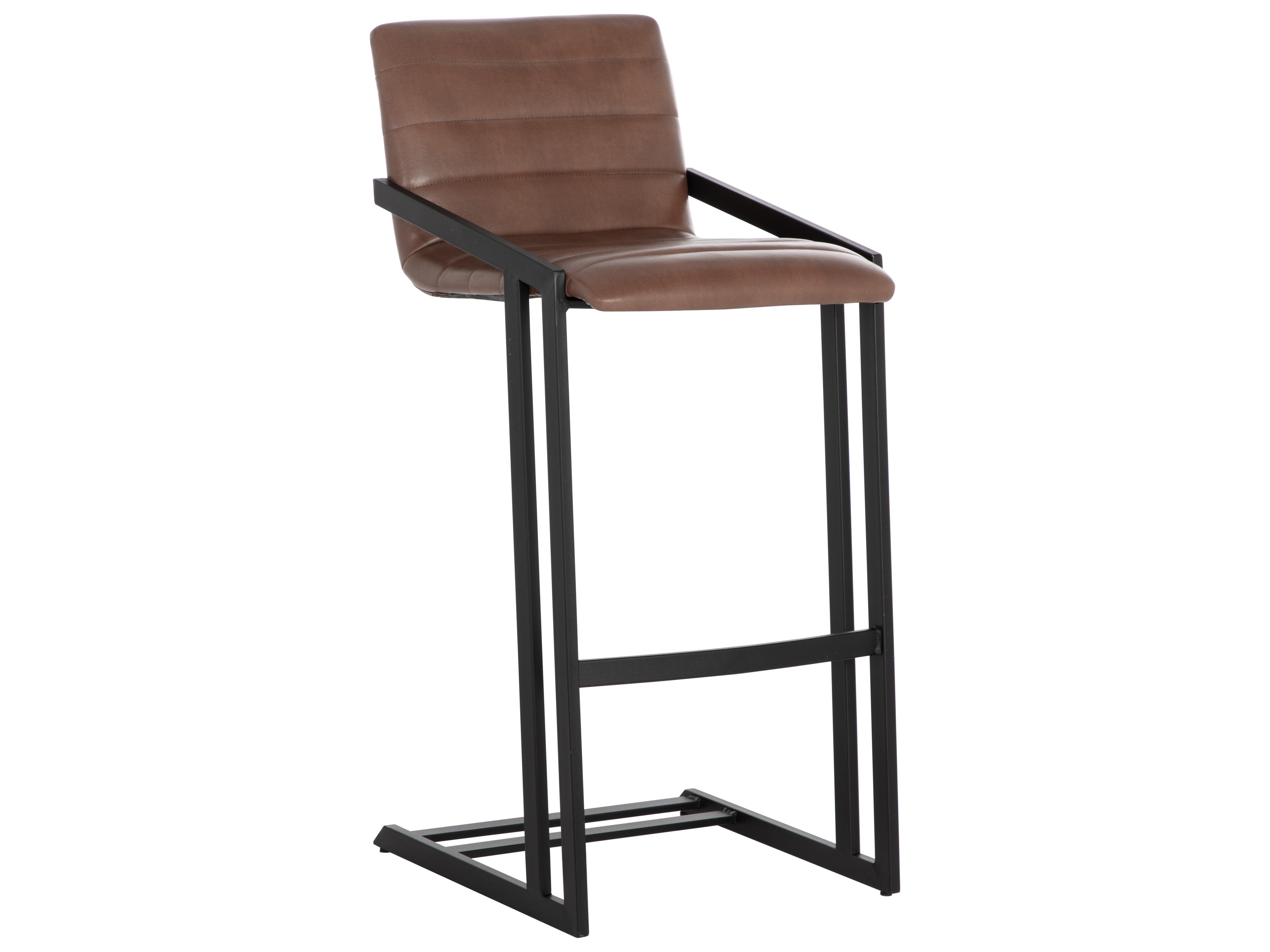 Sunpan Webber Bravo Cognac Faux Leather Bar Stool