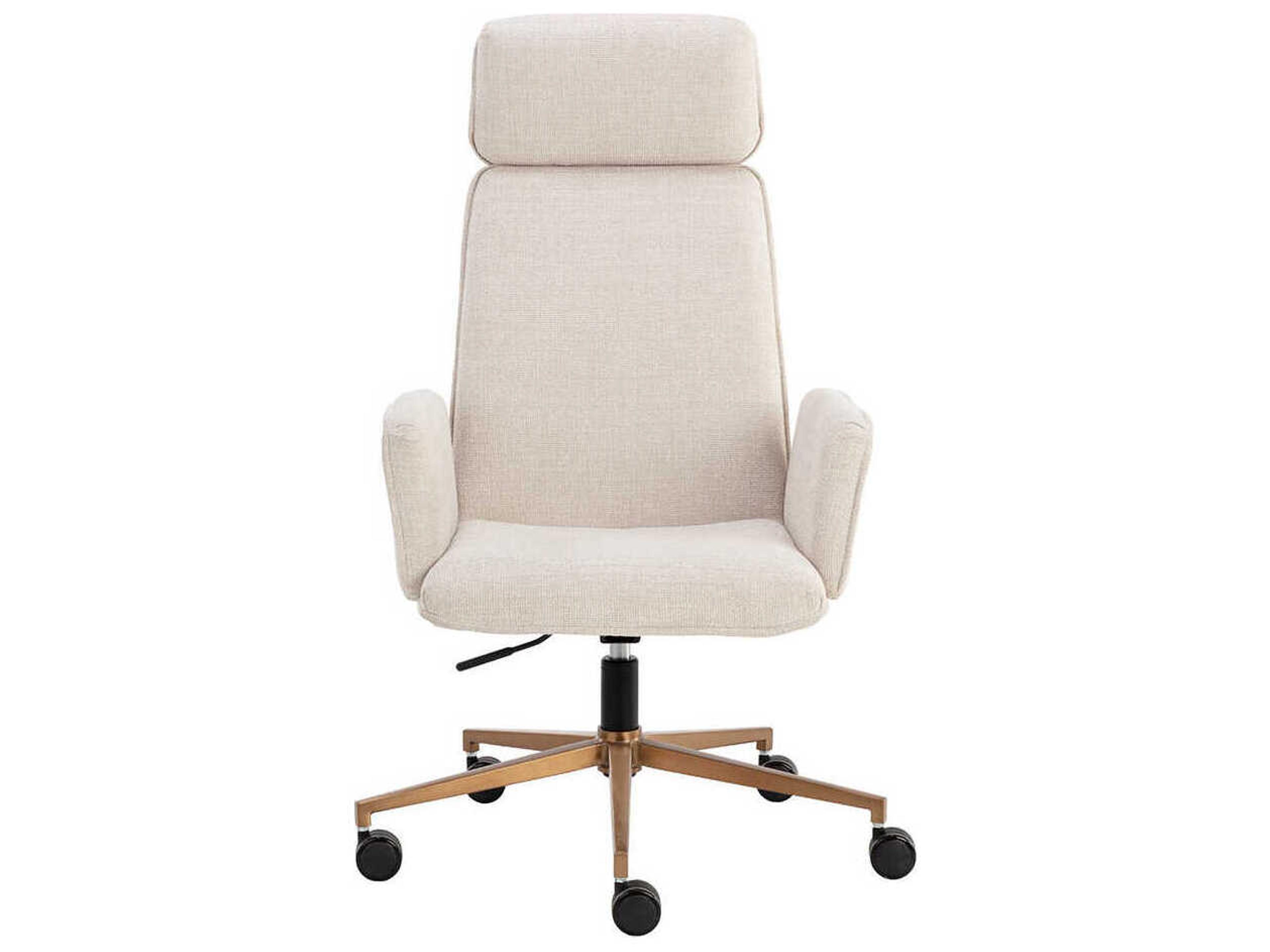 Kalev Office Chair in Chacha Cream with Gold Accents